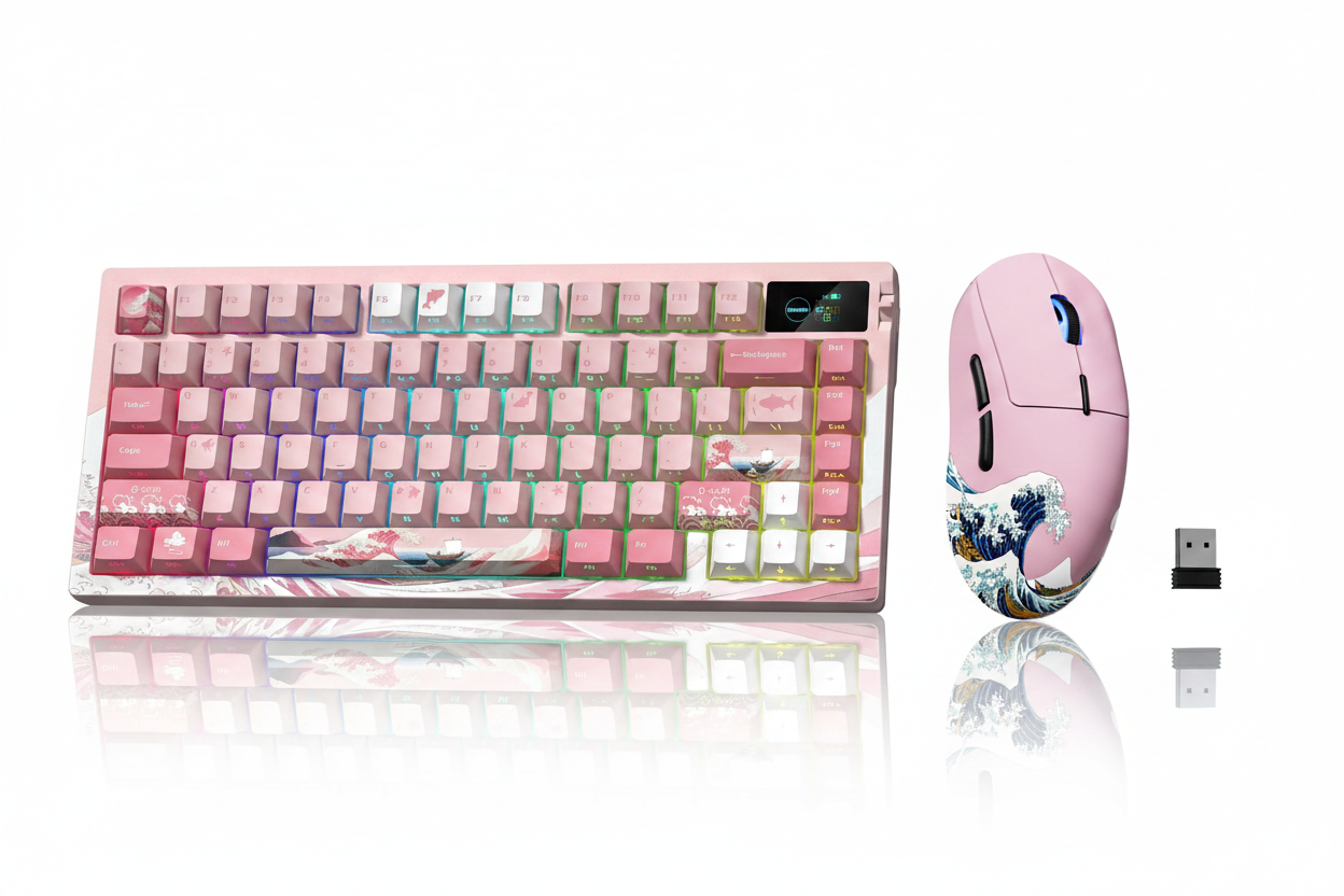 Pink Dream Bundle — Womier L80 Keyboard + G57 Mouse