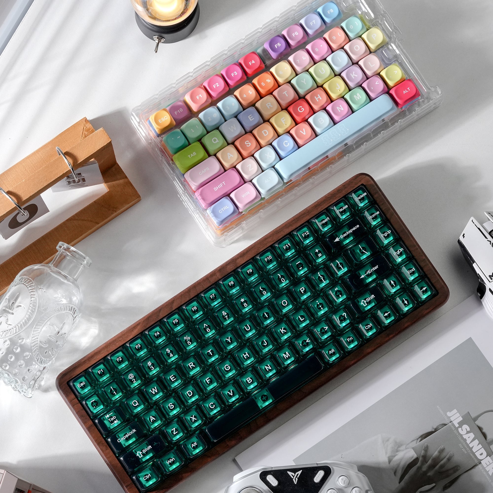 Study Aesthetic Bundle — Womier WD75 V2 Wooden Keyboard + Candy MOA Keycaps - Womier Keyboard