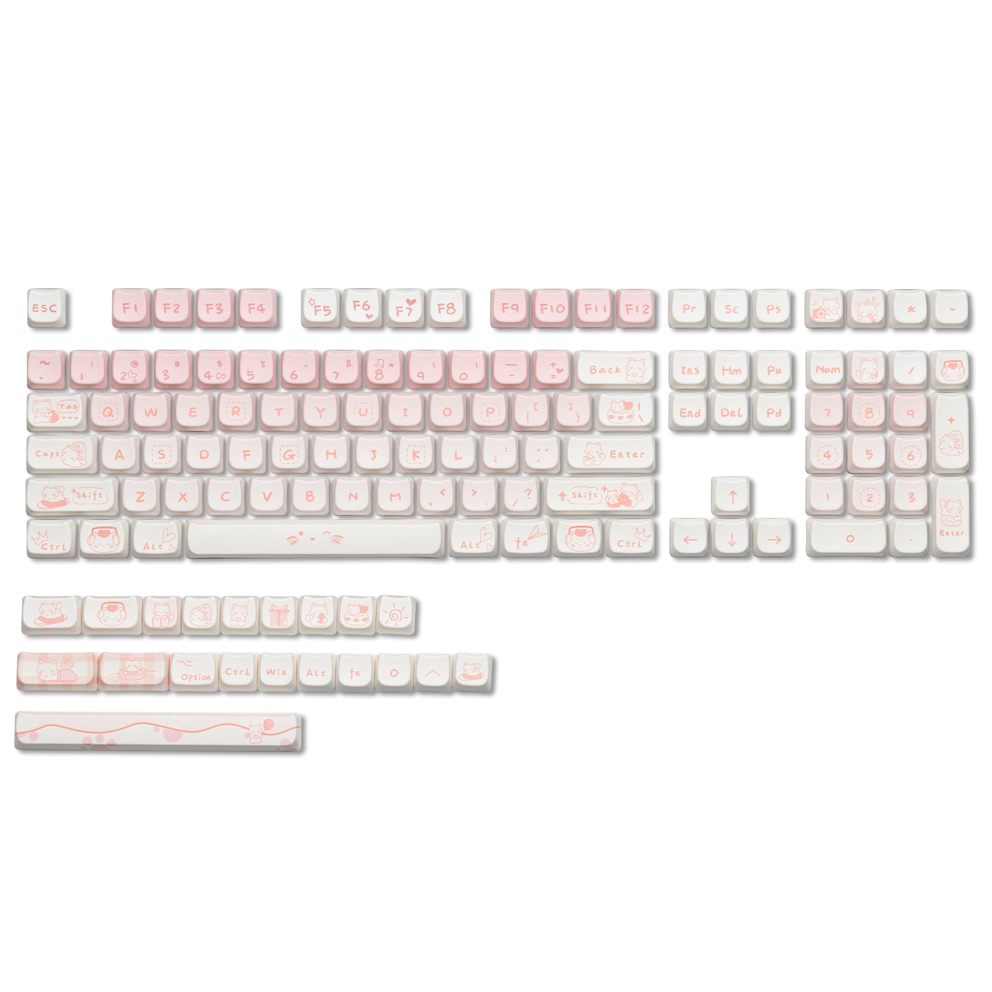 Womier Blushed Animals MAO Profile Dye-Sub PBT Keycap Set (5 Colorways) - Womier Keyboard