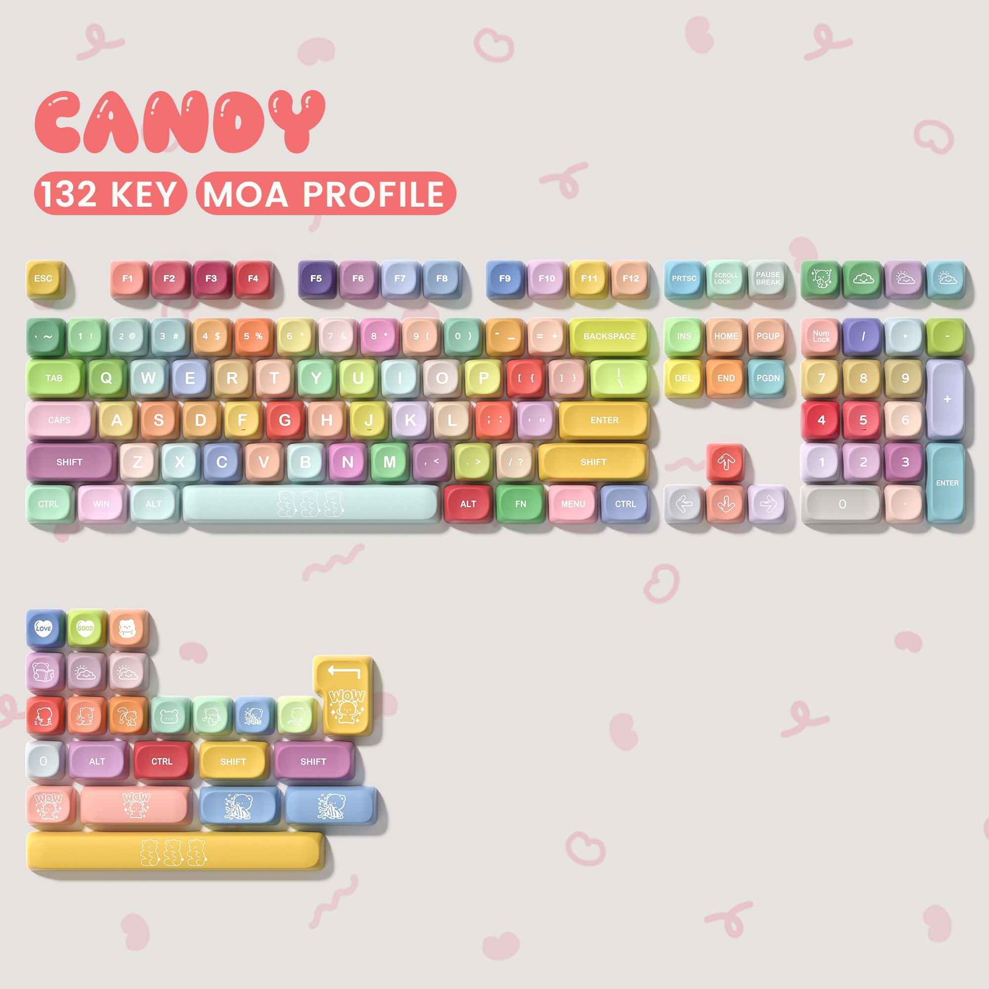Womier Candy MOA Profile Dye - Sublimation PBT Keycap Set - Womier Keyboard