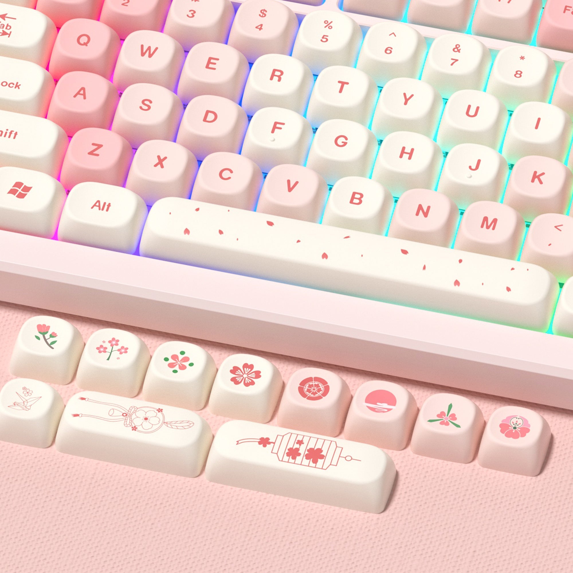 Womier Cherry Pudding 143 - Key MOA Profile Dye - Sub PBT Keycap Set - Womier Keyboard