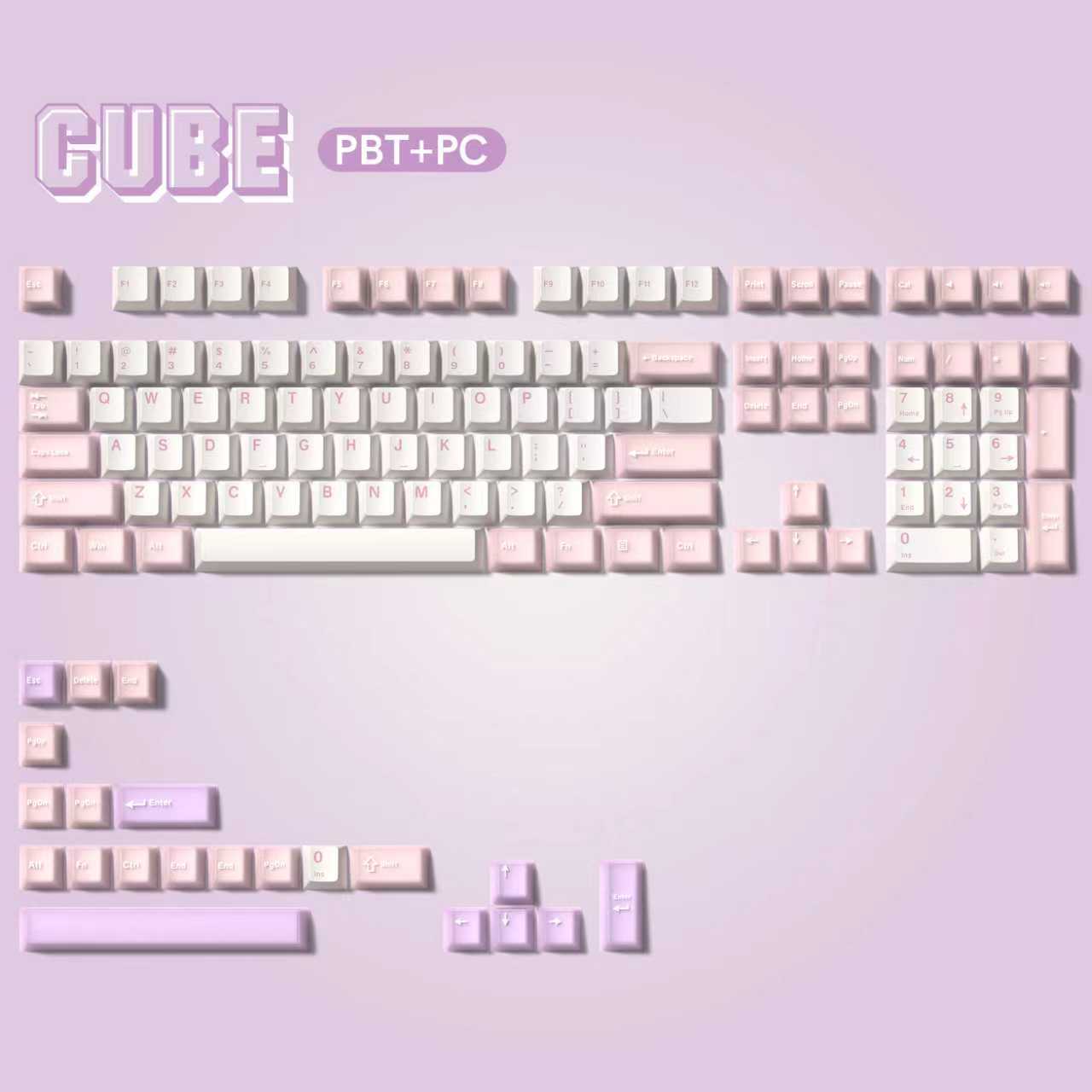 Womier Cube Jade Double - Shot Cherry Profile PBT Keycap Set - Womier Keyboard