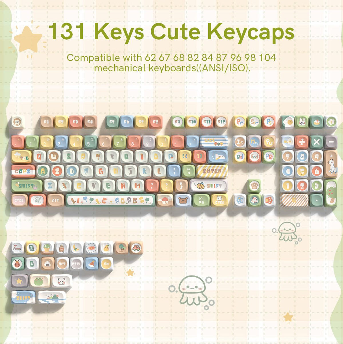 Womier Keyboard Womier Forest Animals MOA Profile Dye-Sublimation PBT Keycap Set