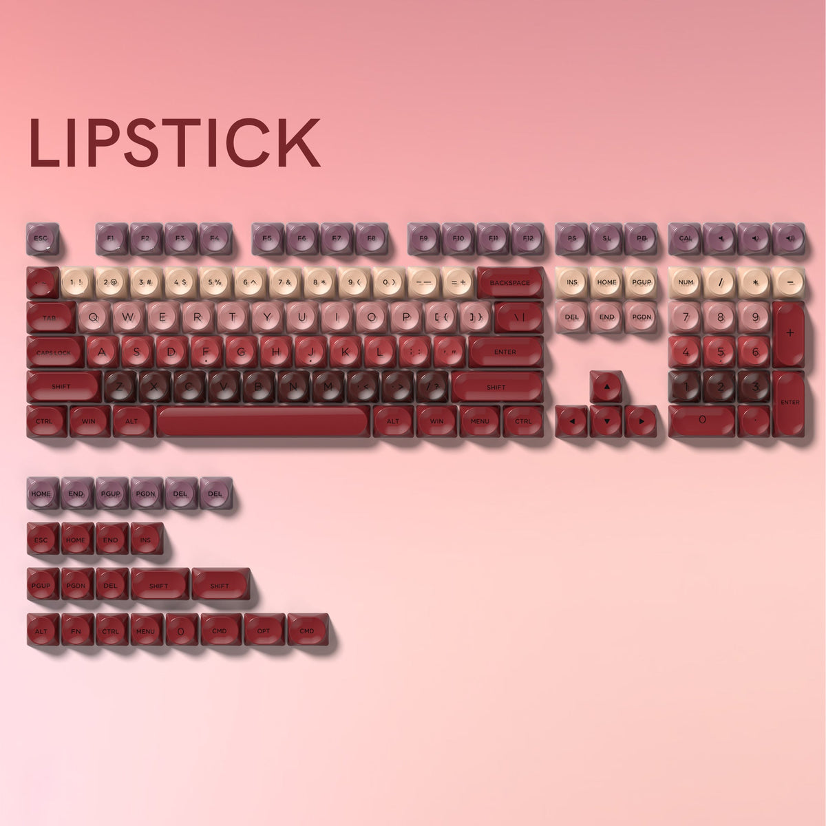 Womier Keyboard Womier Foundation/Lipstick 132-Key MOA Profile Translucent PBT+PC Keycap Set