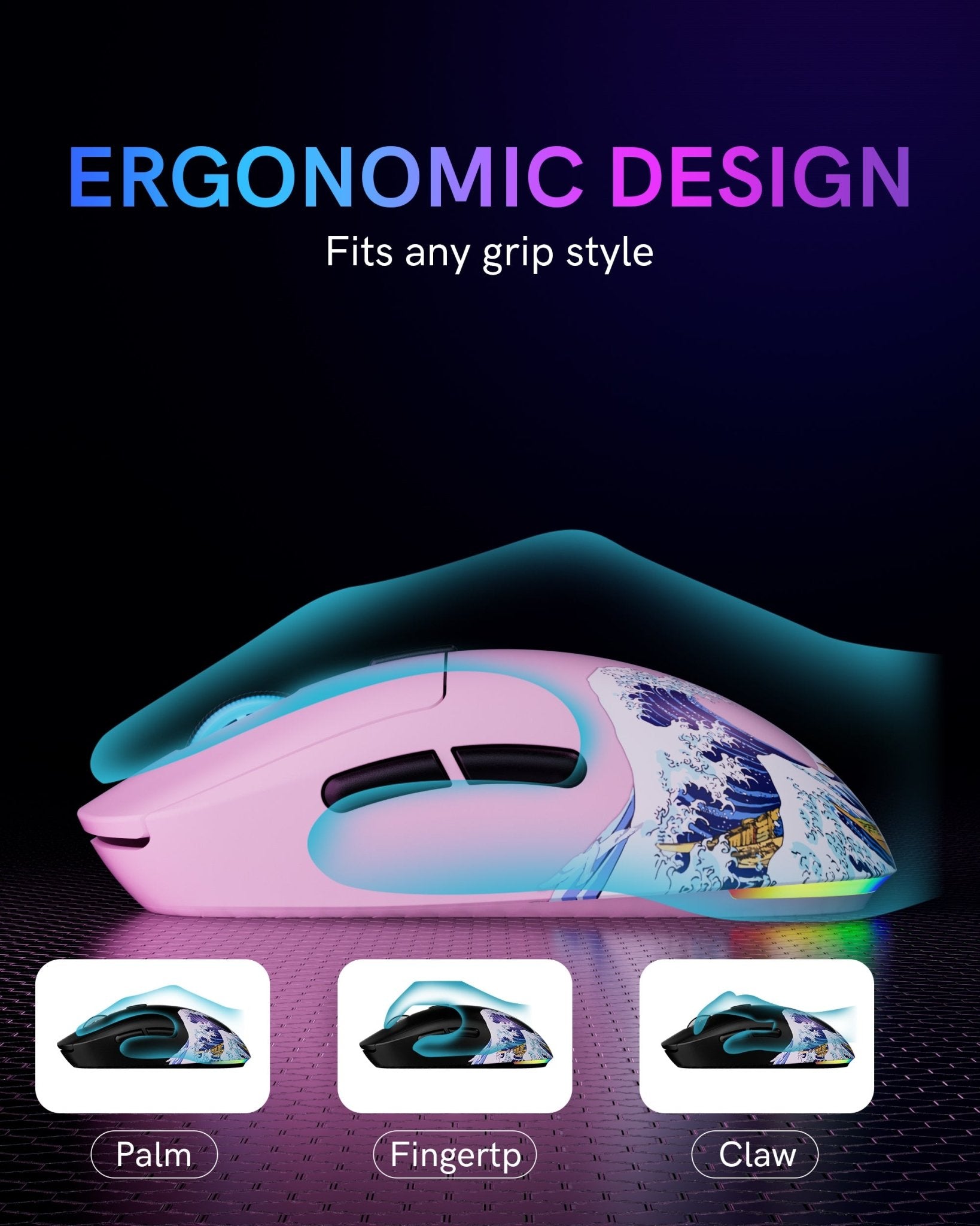 Womier G57 Coral Sea Theme Wireless Gaming Mouse - Womier Keyboard