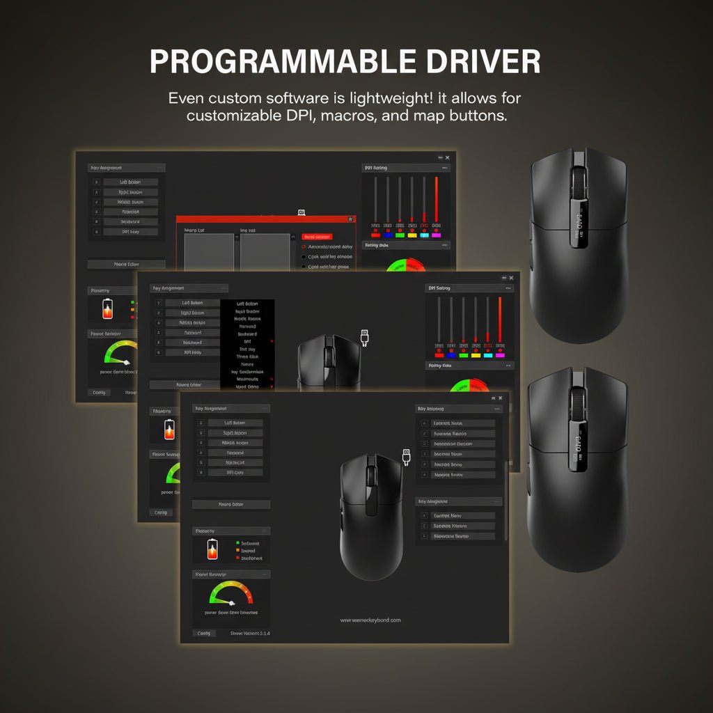 Womier G59 Tri - Mode Wireless Gaming Mouse With Programmable Buttons - Womier Keyboard