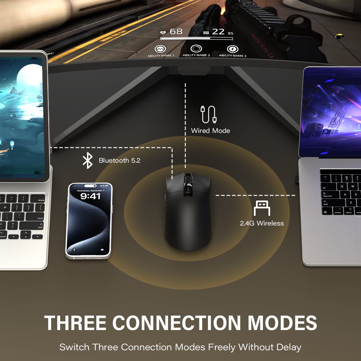 Womier G59 Tri - Mode Wireless Gaming Mouse With Programmable Buttons - Womier Keyboard