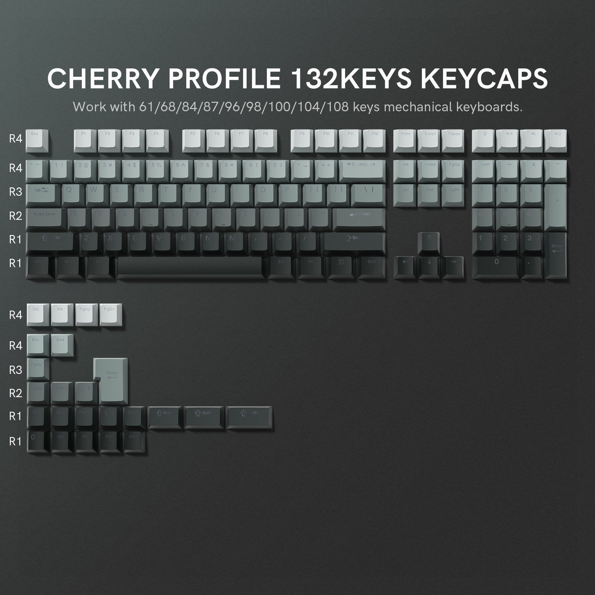 Womier Keyboard Womier Gradual Cherry Profile Dye-Sublimation PBT Keycap Set
