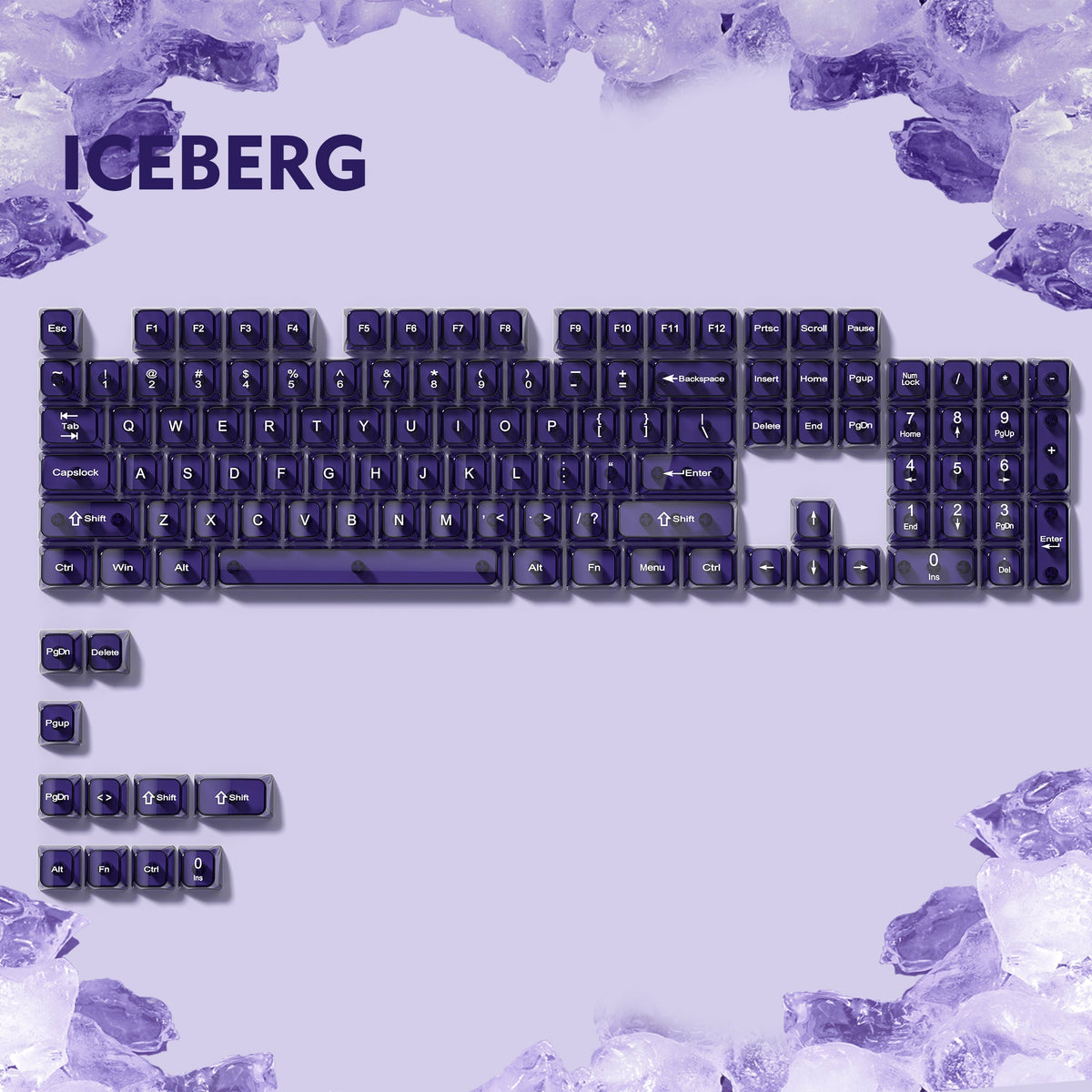Womier Keyboard Womier Iceberg 115-Key MDA Profile Transparent PC Keycap Set
