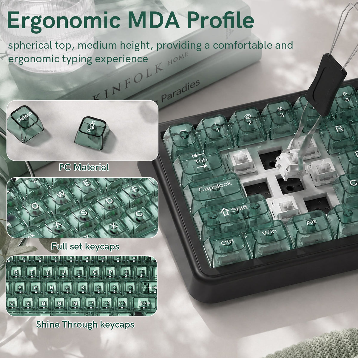 Womier Iceberg 115-Key MDA Profile Transparent PC Keycap Set - Womier Keyboard
