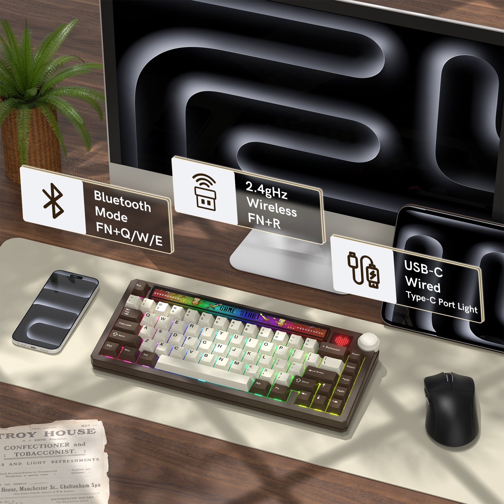 Womier K80 | Smart Screen & Media Knob Mechanical Keyboard - Womier Keyboard