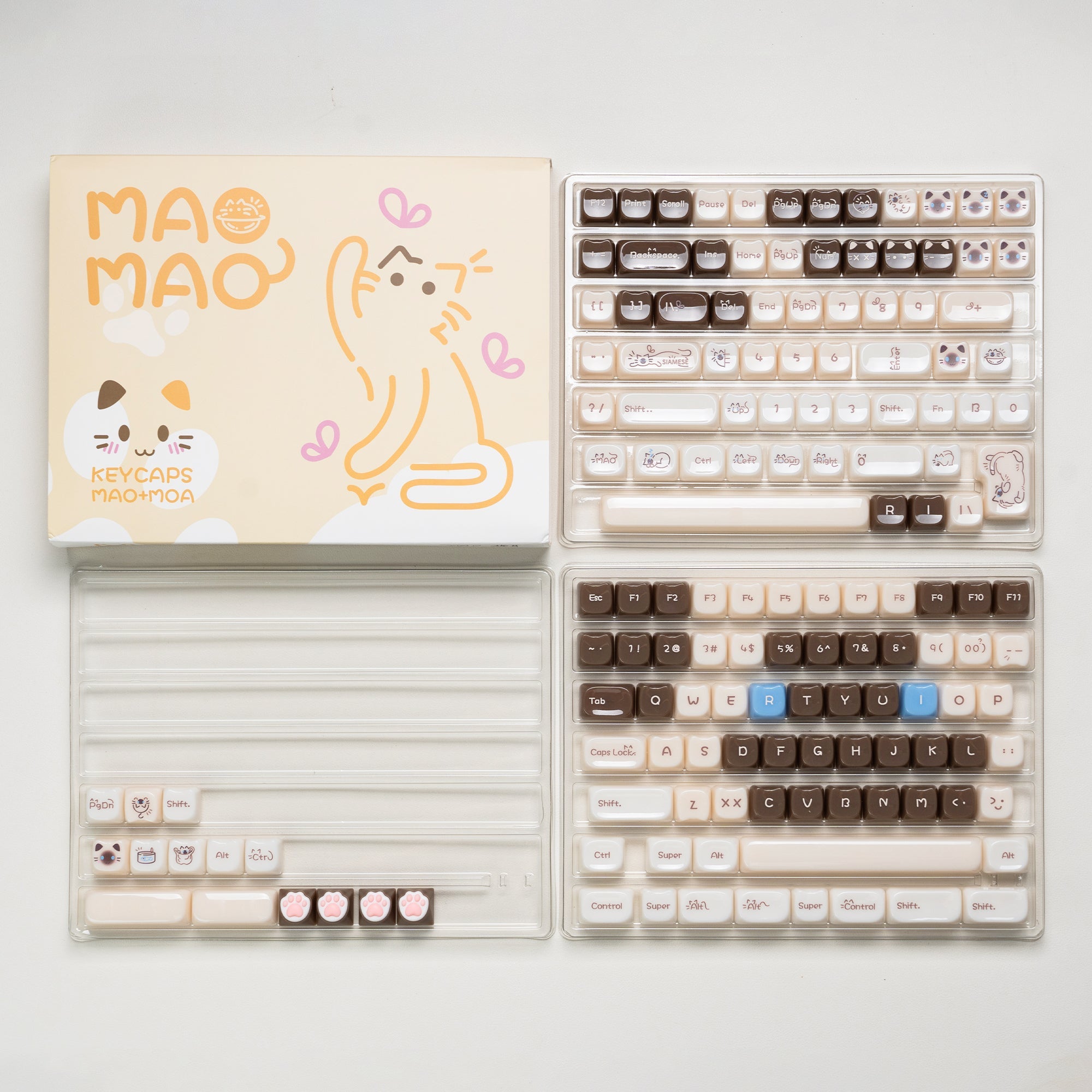 Womier Kittens Themed MOA+MAO Profile PC Keycap Set - Womier Keyboard