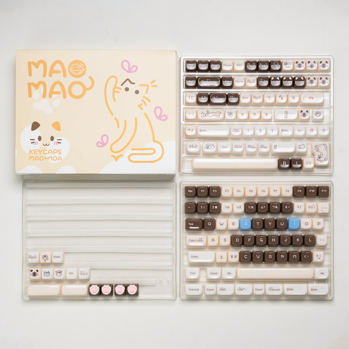 Womier Keyboard Womier Kittens Themed MOA+MAO Profile PC Keycap Set