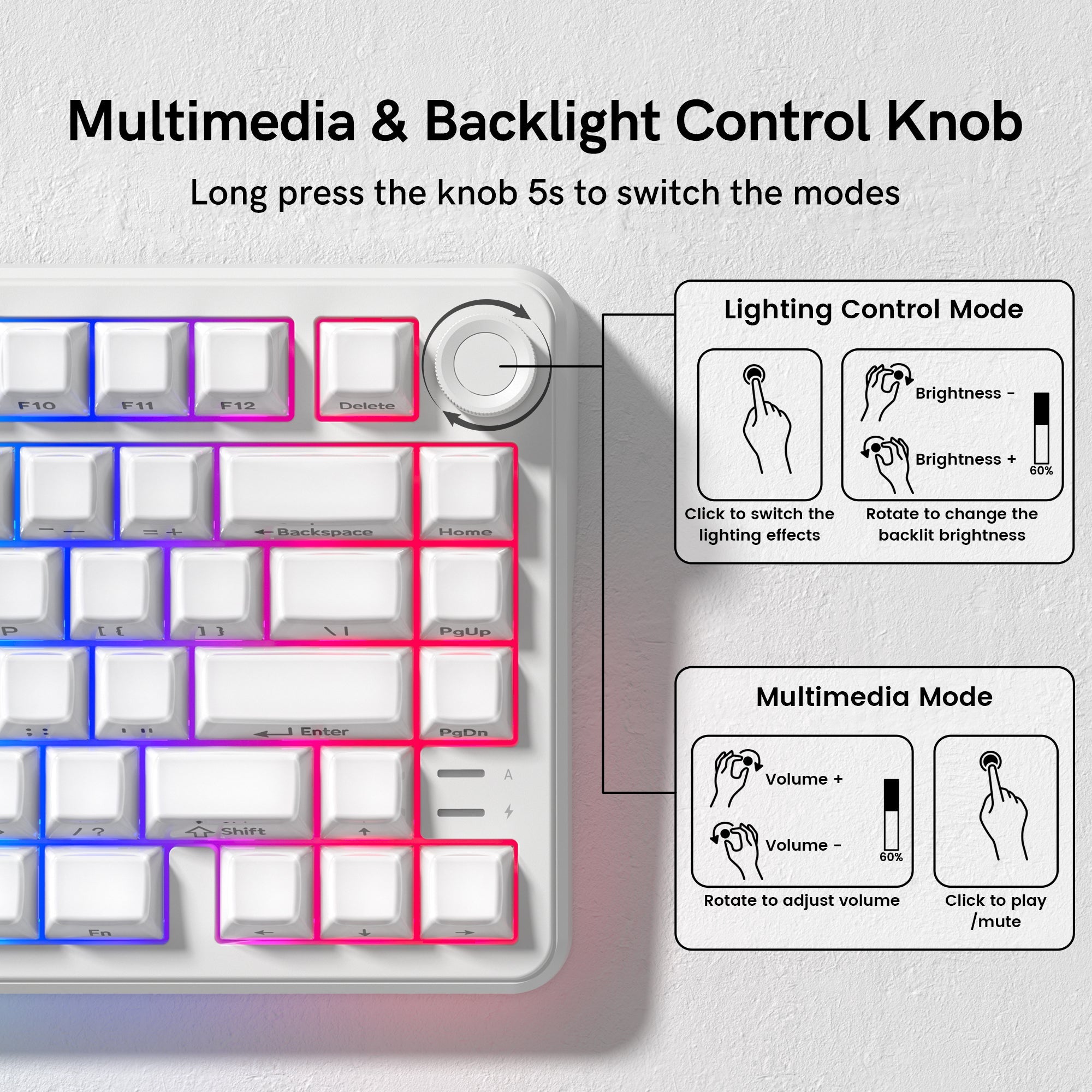 Womier L75 75% Wireless RGB Gasket Mounted Mechanical Keyboard with Knob - Womier Keyboard
