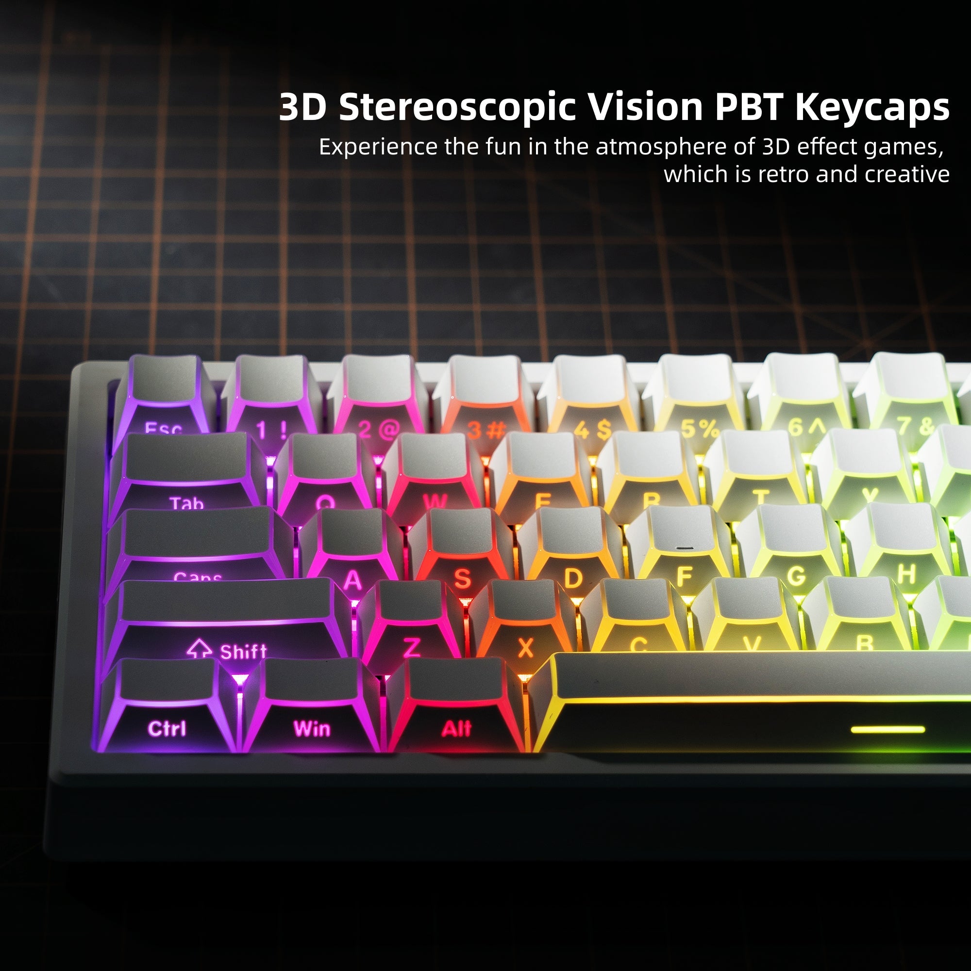 Womier Manga Black PBT Keycaps: Side - Printed Shine - Through Set for Mechanical Keyboards - Womier Keyboard