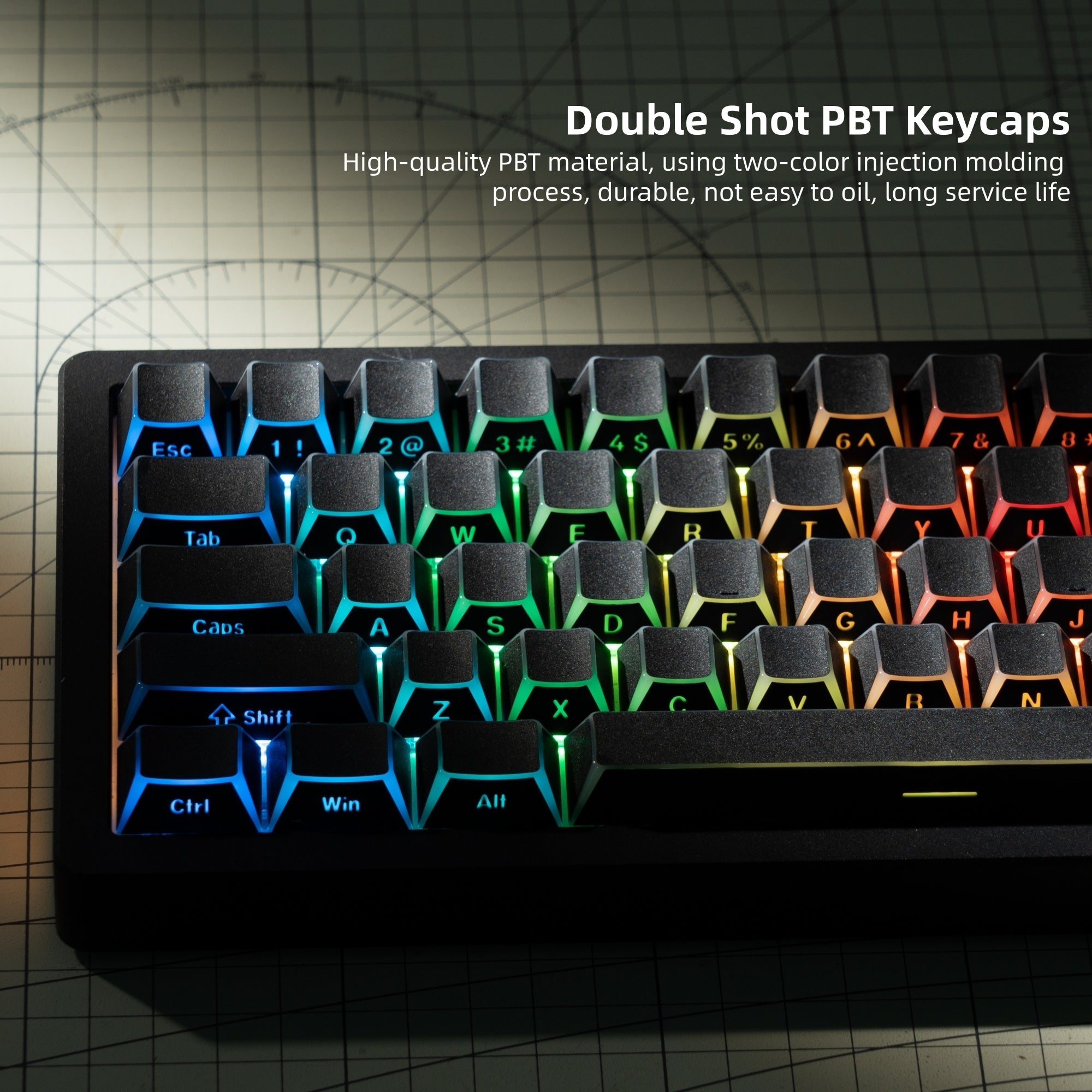 Womier Manga Black PBT Keycaps: Side - Printed Shine - Through Set for Mechanical Keyboards - Womier Keyboard