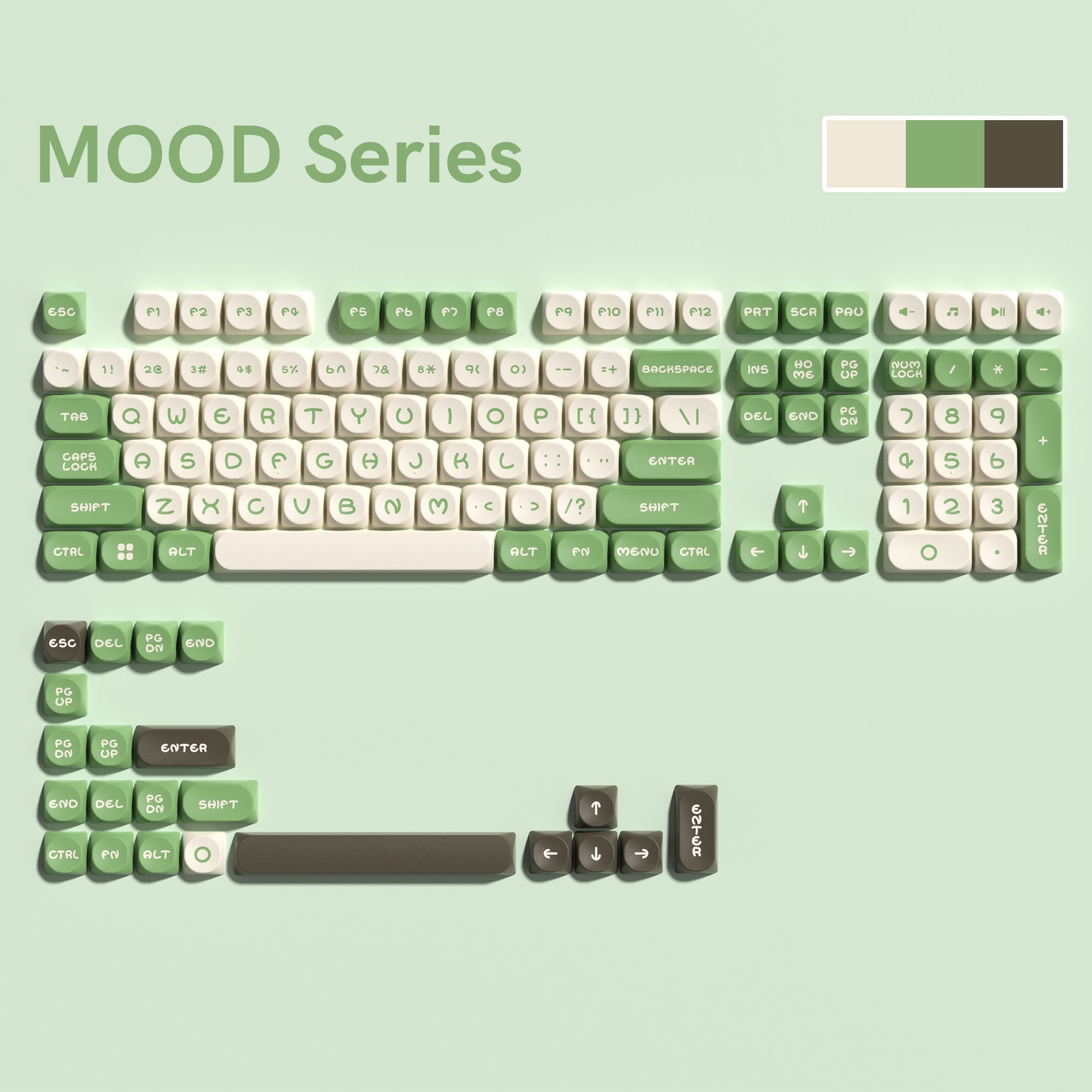 Womier MOOD Series 127 - Key MOA Profile Double - Shot PBT Keycap Set (5 Colors) - Womier Keyboard