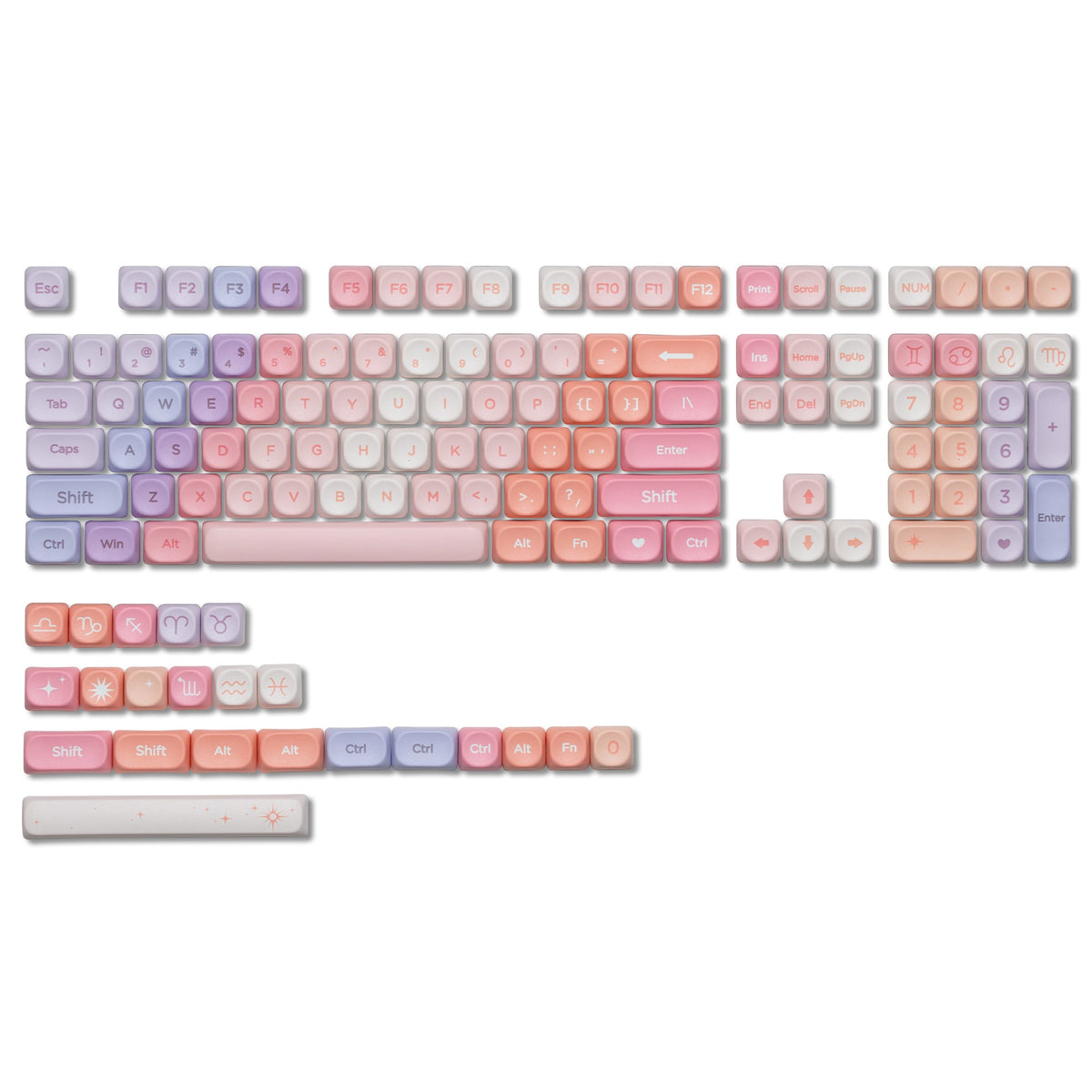 Womier Keyboard Womier Neon Spectrum MOA Profile 130-Key Dye-Sub PBT Keycap