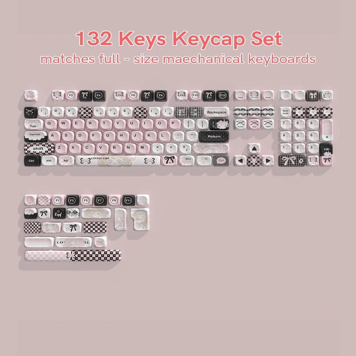 Womier Keyboard Womier Plaid Girl MOA Profile Dye-Sublimation PBT Keycap Set