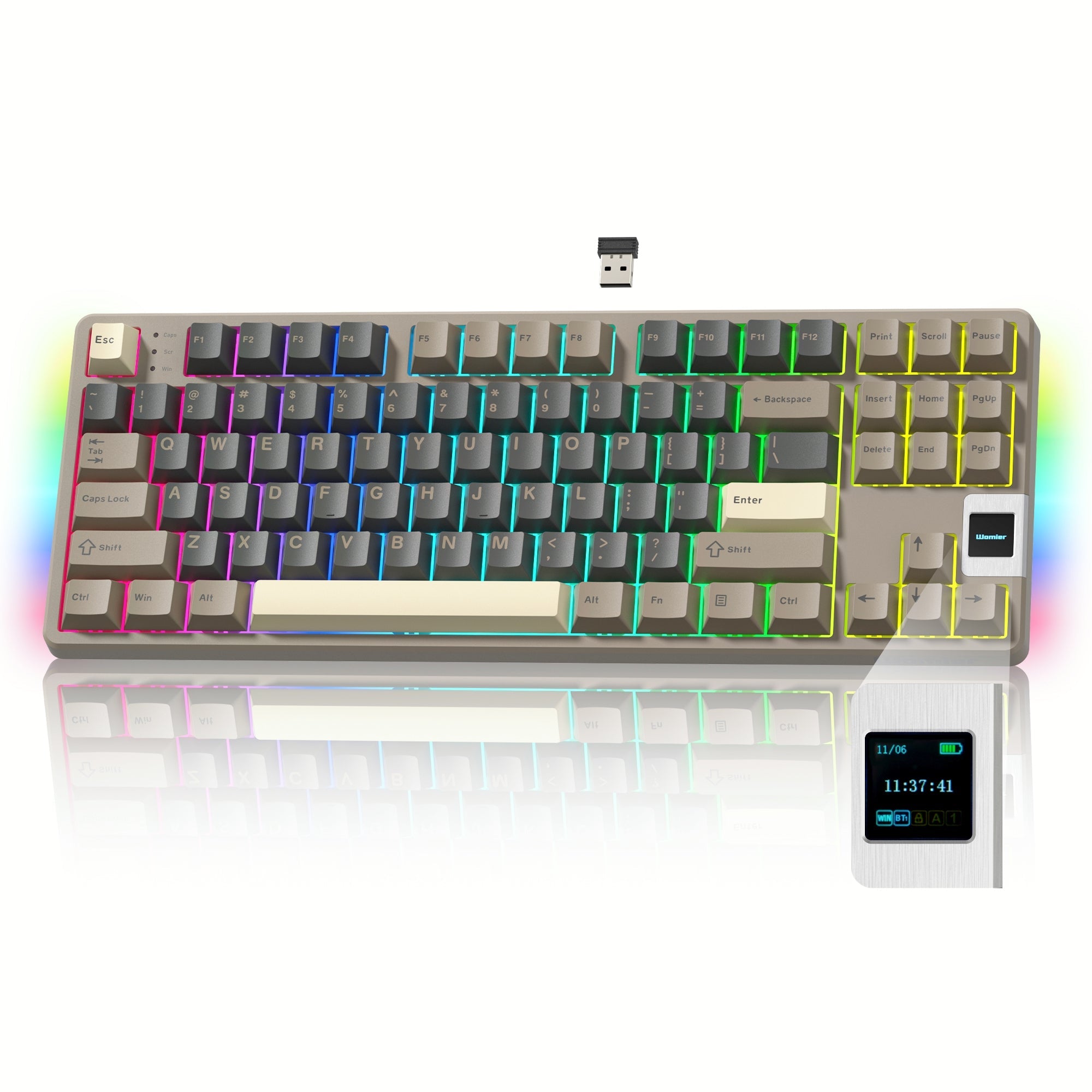 Womier QK87 TKL QMK/VIA Support Wireless Keyboard with Multimedia Display - Womier Keyboard