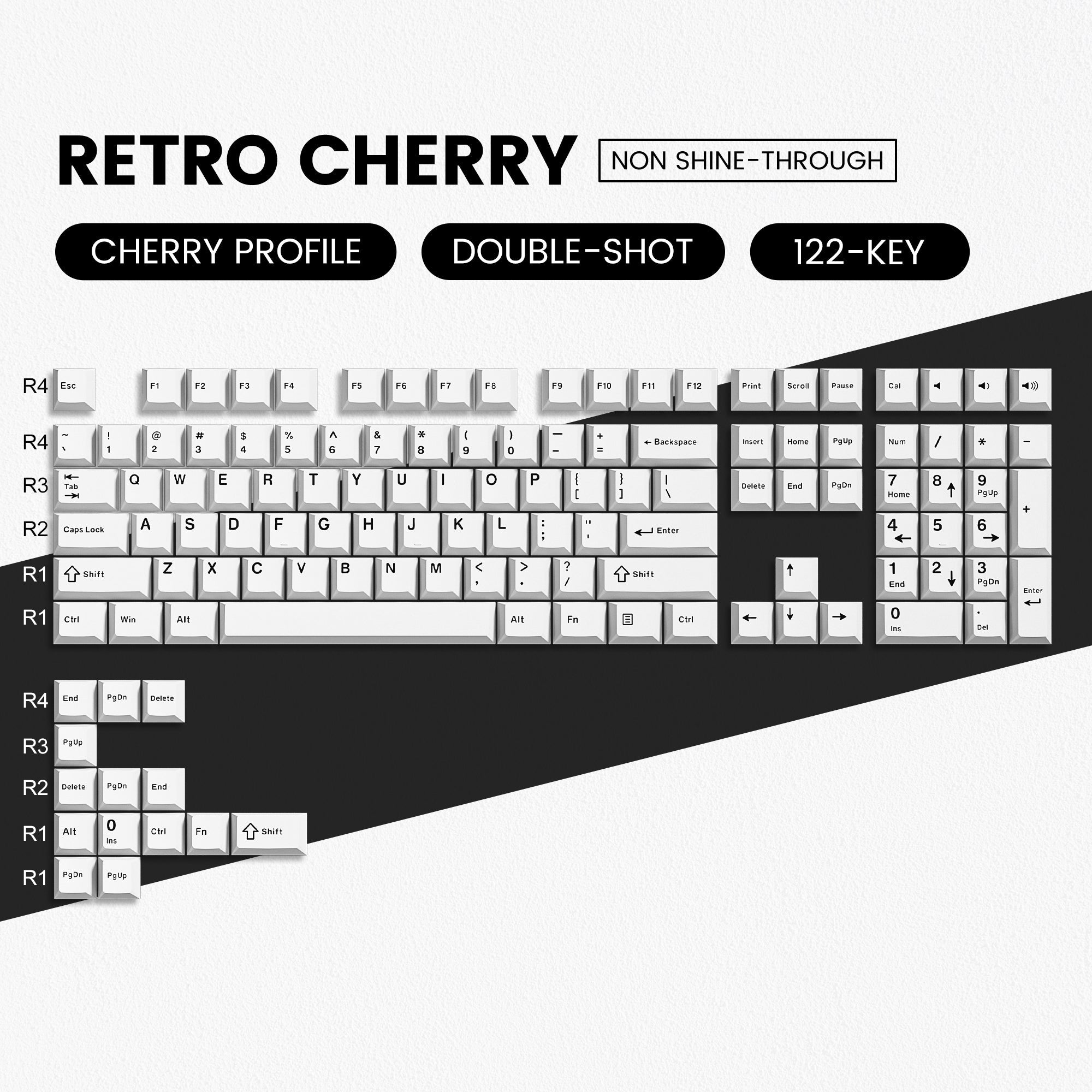 Womier Retro Cherry Series Double - Shot Cherry Profile PBT Keycaps - Womier Keyboard