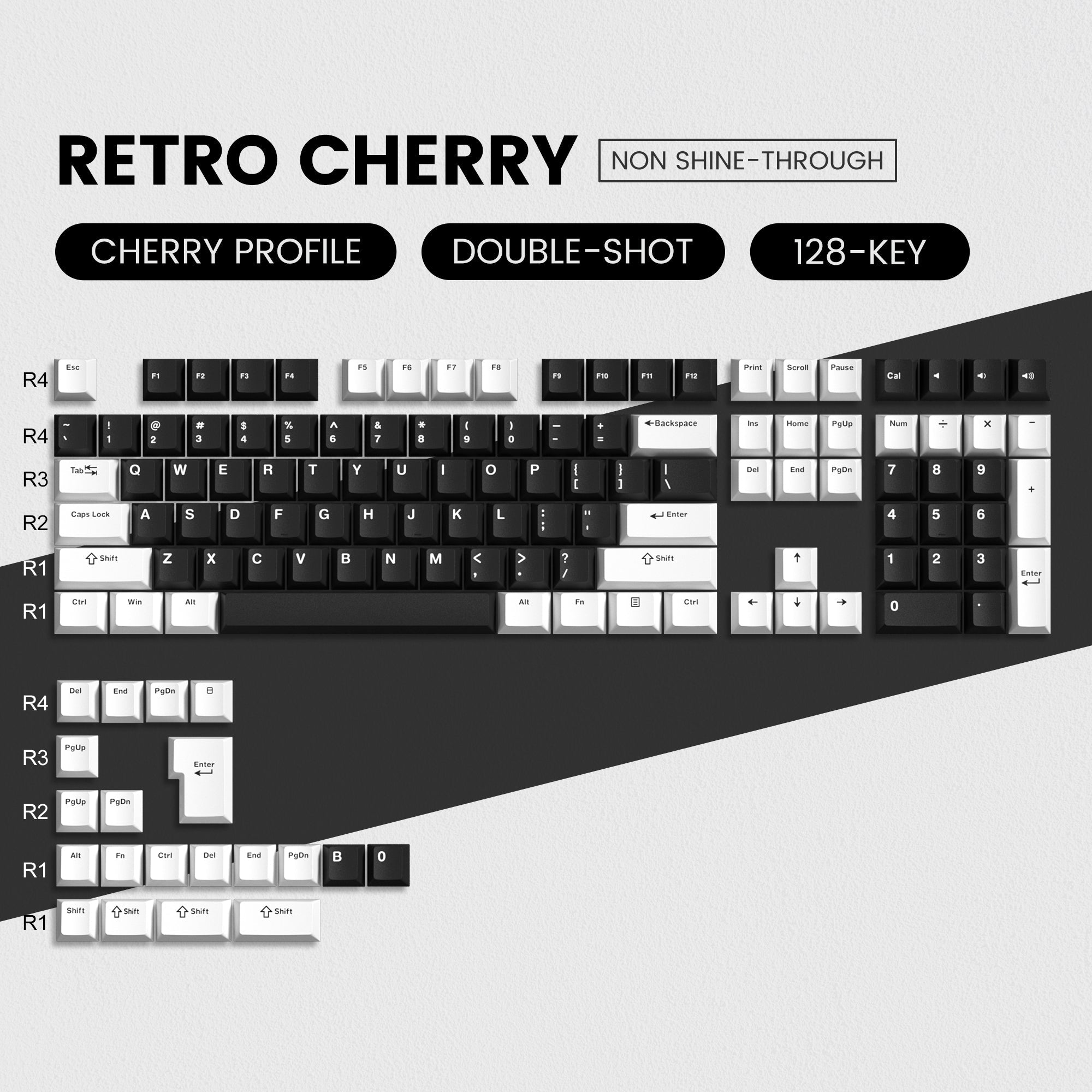 Womier Retro Cherry Series Double - Shot Cherry Profile PBT Keycaps - Womier Keyboard