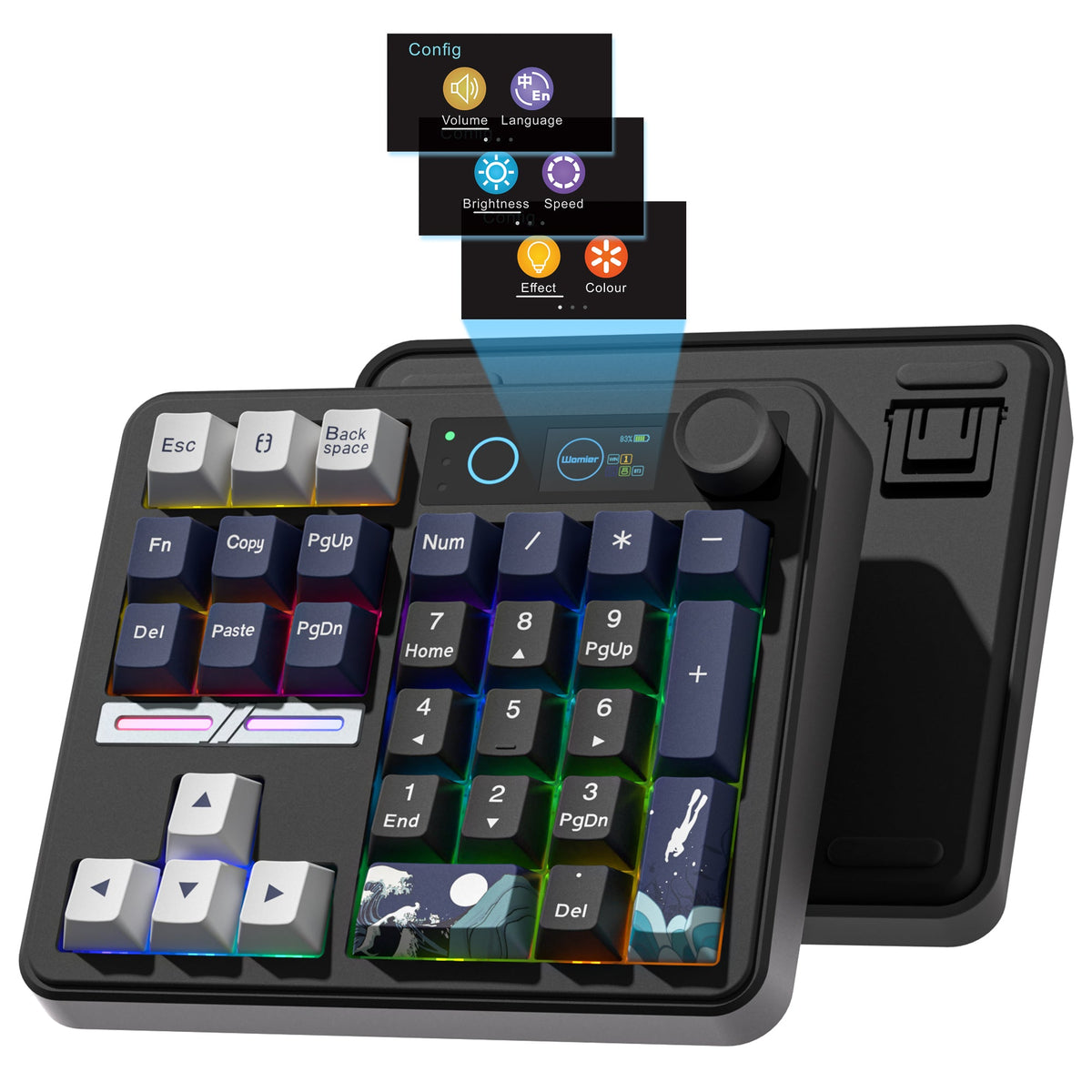 Womier Keyboard Womier SK30 Mini Wireless Keyboard with  Multimedia Knob & Screen