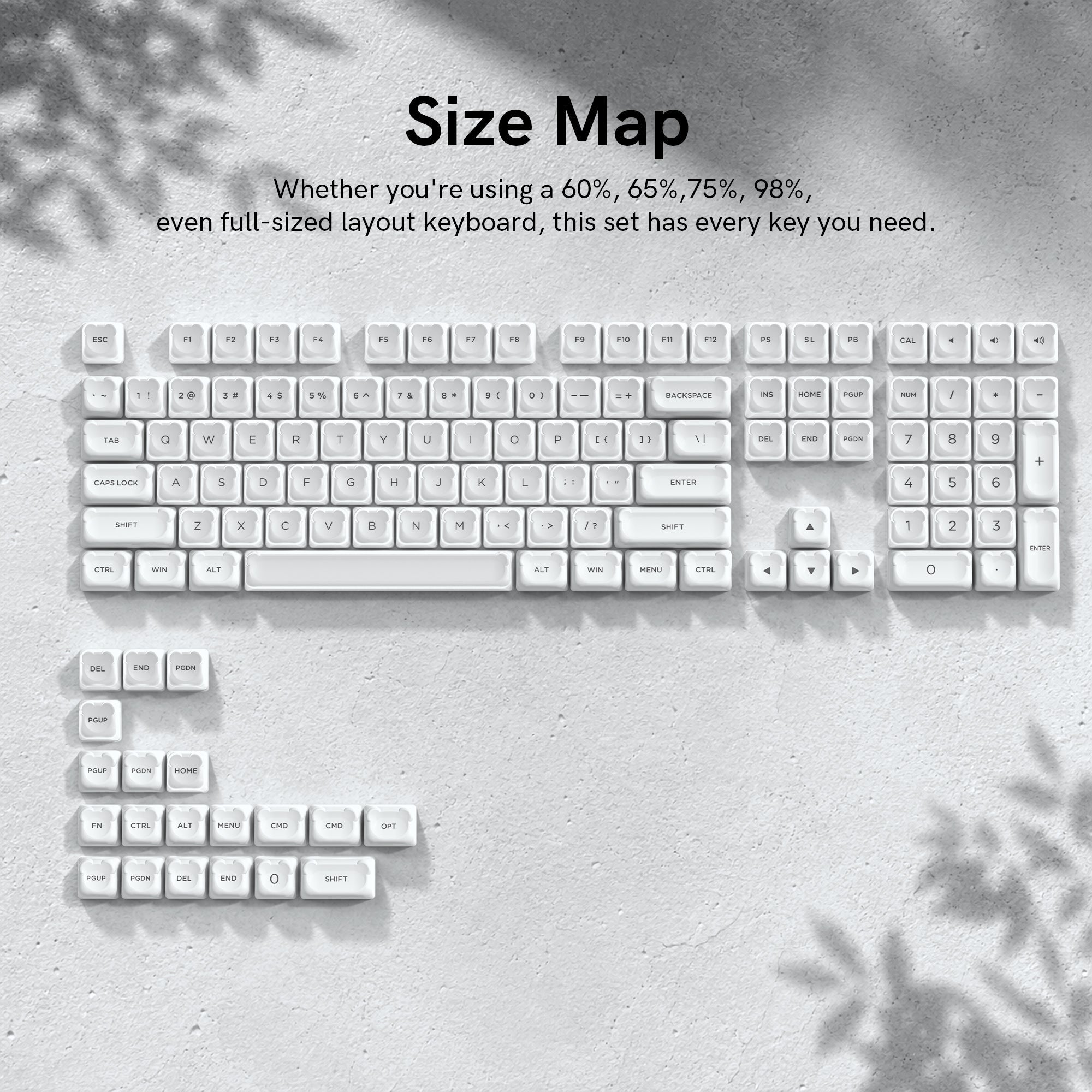 Womier Snow Bear MOA Profile Keycaps (128-Key) - Womier Keyboard