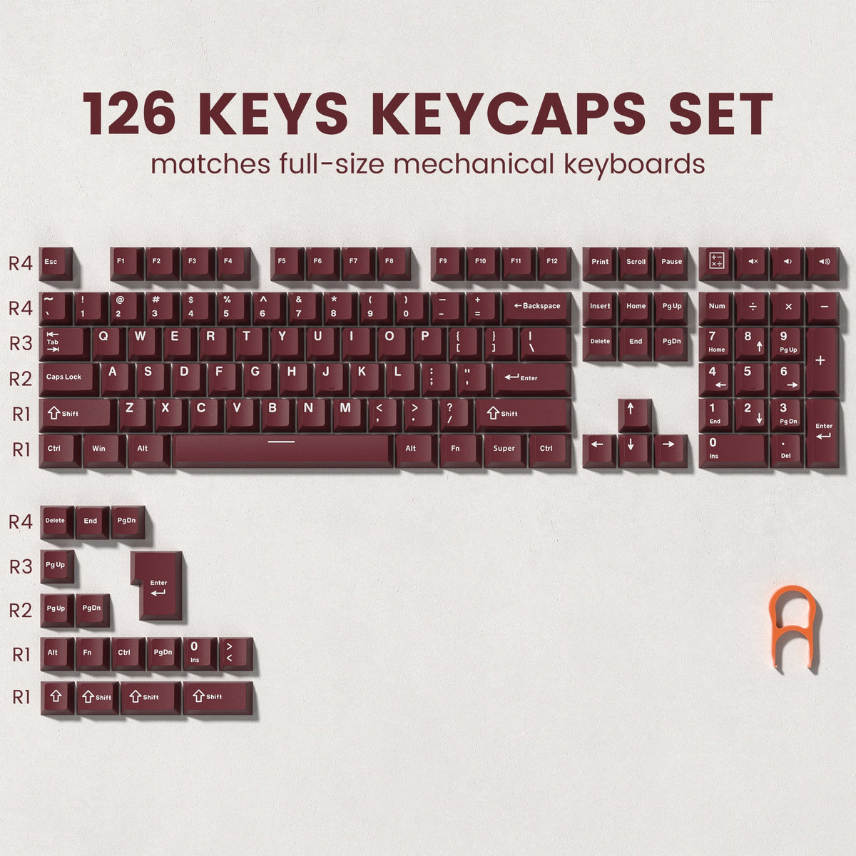 xvxchannel Womier Cherry Profile PBT Double-Shot Keycaps – 126 Keys