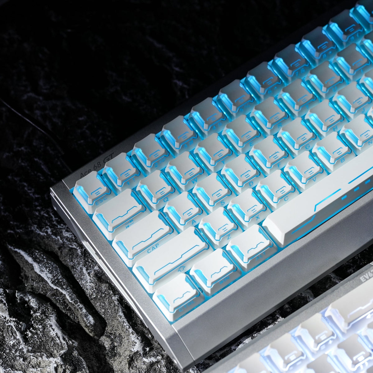 Womier Star Prism White-Blue Cherry Profile Shine-Through Keycap Set (136-Key) - Womier Keyboard