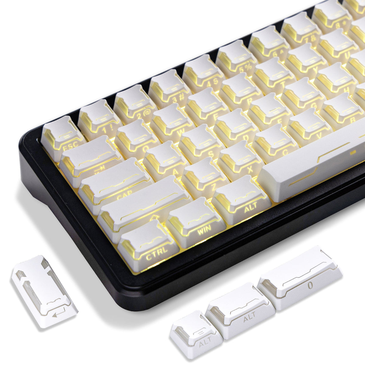 Womier Star Prism White-Blue Cherry Profile Shine-Through Keycap Set (136-Key) - Womier Keyboard