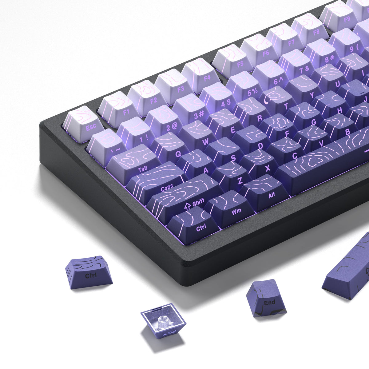 Womier Topographic Cherry Profile 135-Key Side-Printed PBT Keycap - Womier Keyboard
