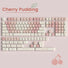 Womier Cherry Pudding MOA profile PBT keycap set uses a dye-sublimation process. It is compatible with all MX-style switches and ANSI/ISO layouts.