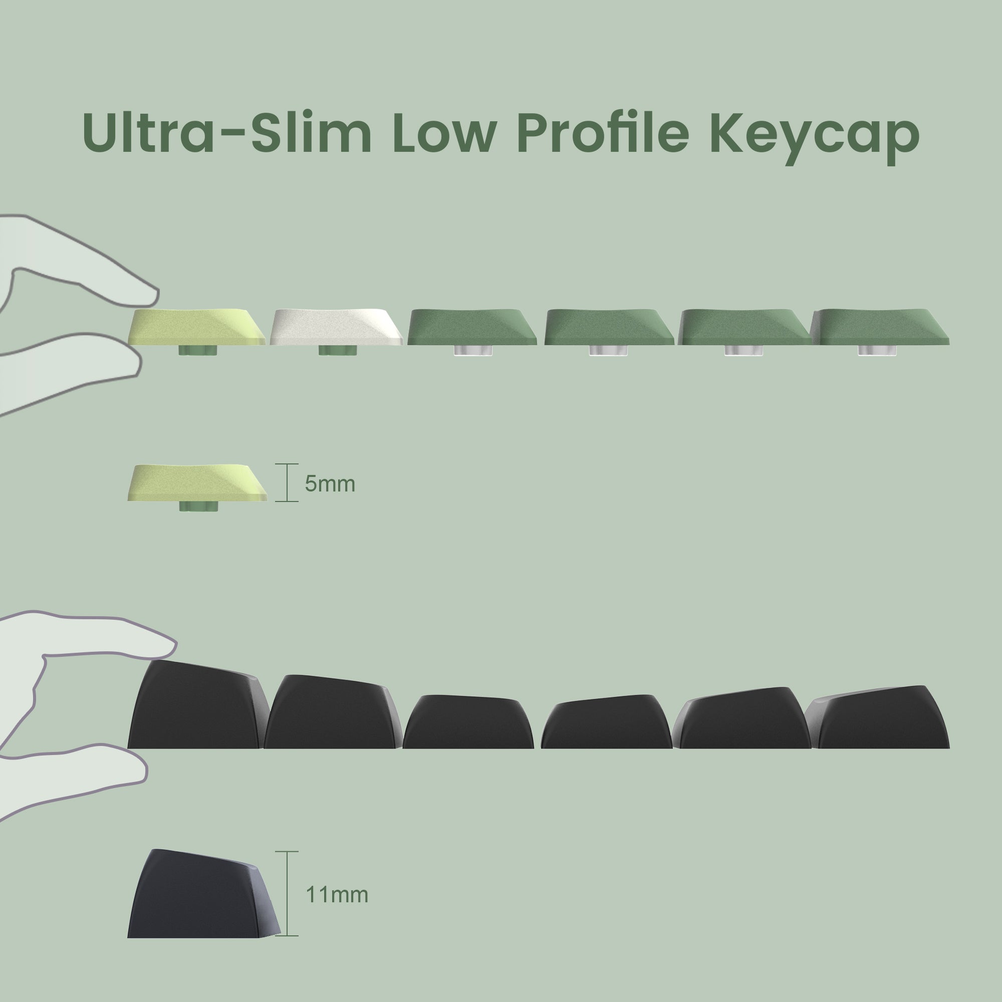 Skyline R2 Low Profile PBT Double-shot Keycap (9 Colors)