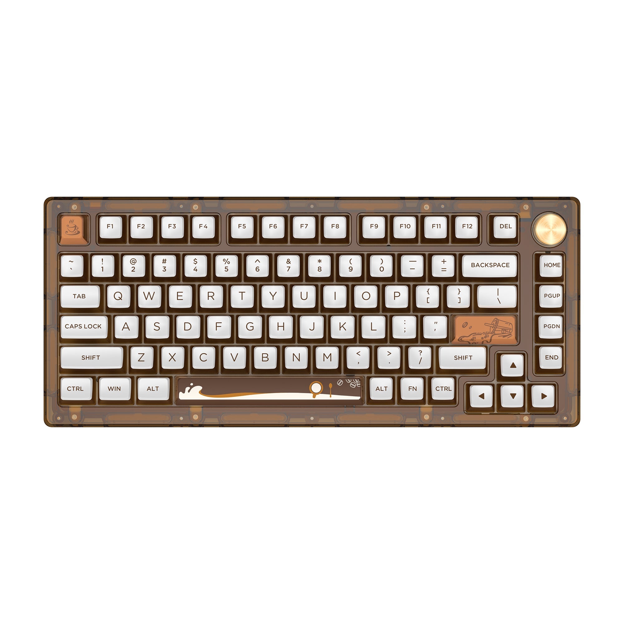Womier G75 Coffee Themed Gasket/Top Mounted Wired Mechanical Keyboard/Barebone