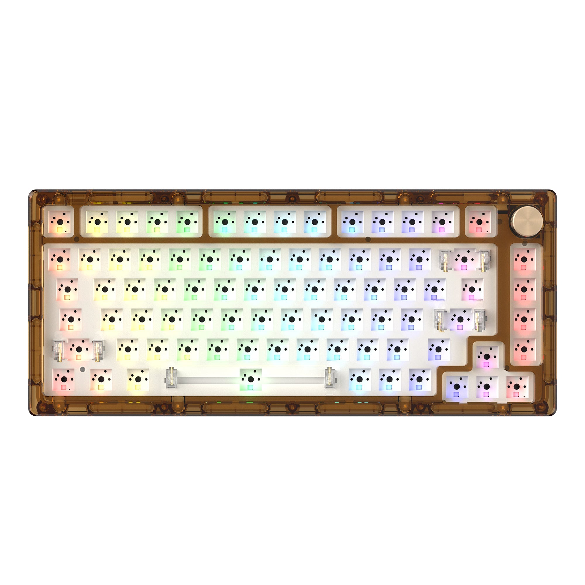 Womier G75 Coffee Themed Gasket/Top Mounted Wired Mechanical Keyboard/Barebone