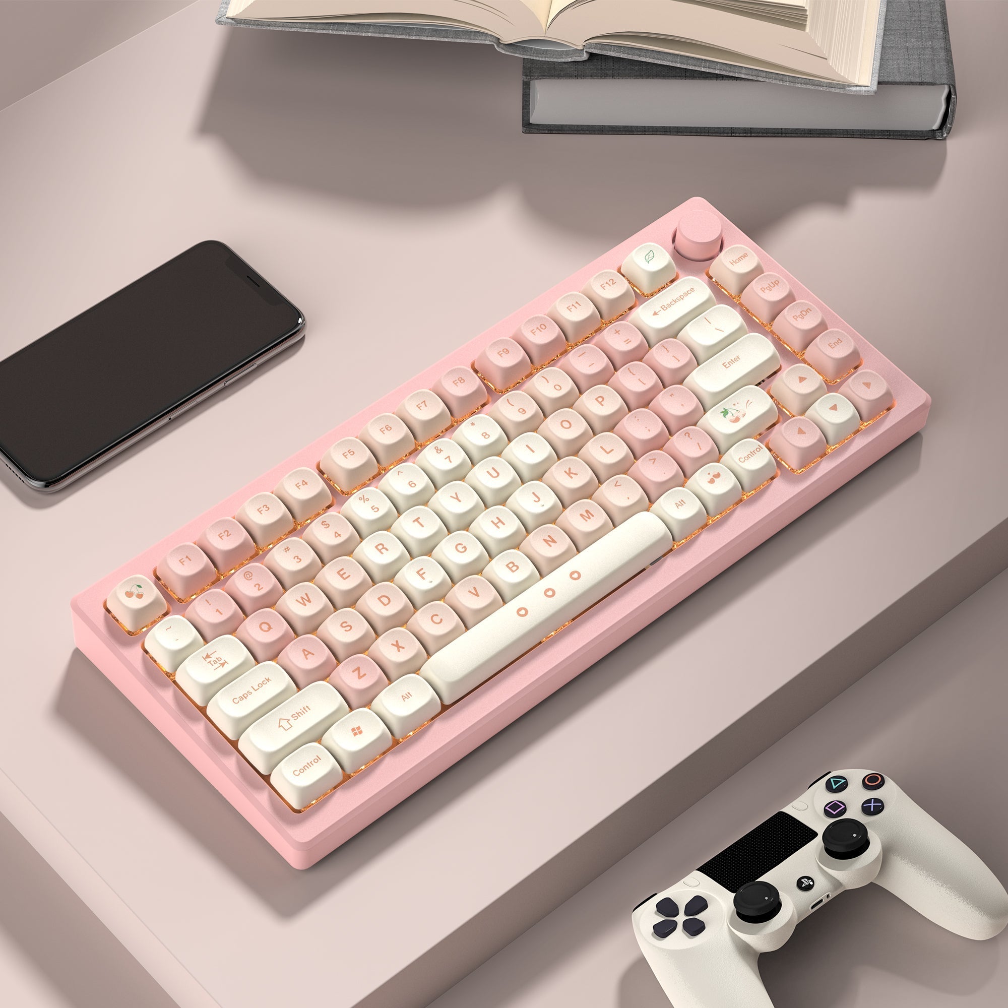 Womier Cherry Pudding 143 - Key MOA Profile Dye - Sub PBT Keycap Set - Womier Keyboard