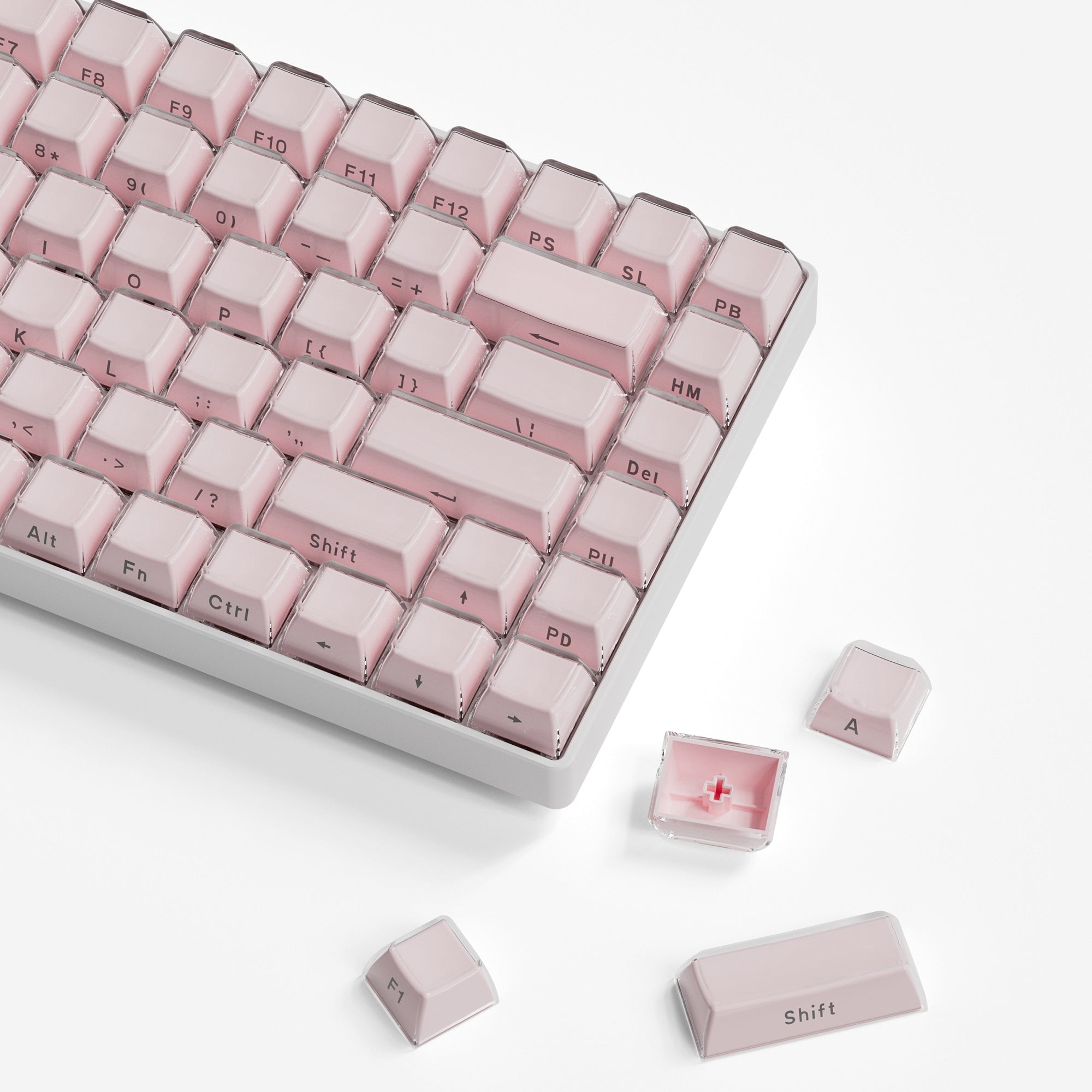 Womier Jello Side - Printed Translucent OEM Profile Keycap (113 - Key) - Womier Keyboard