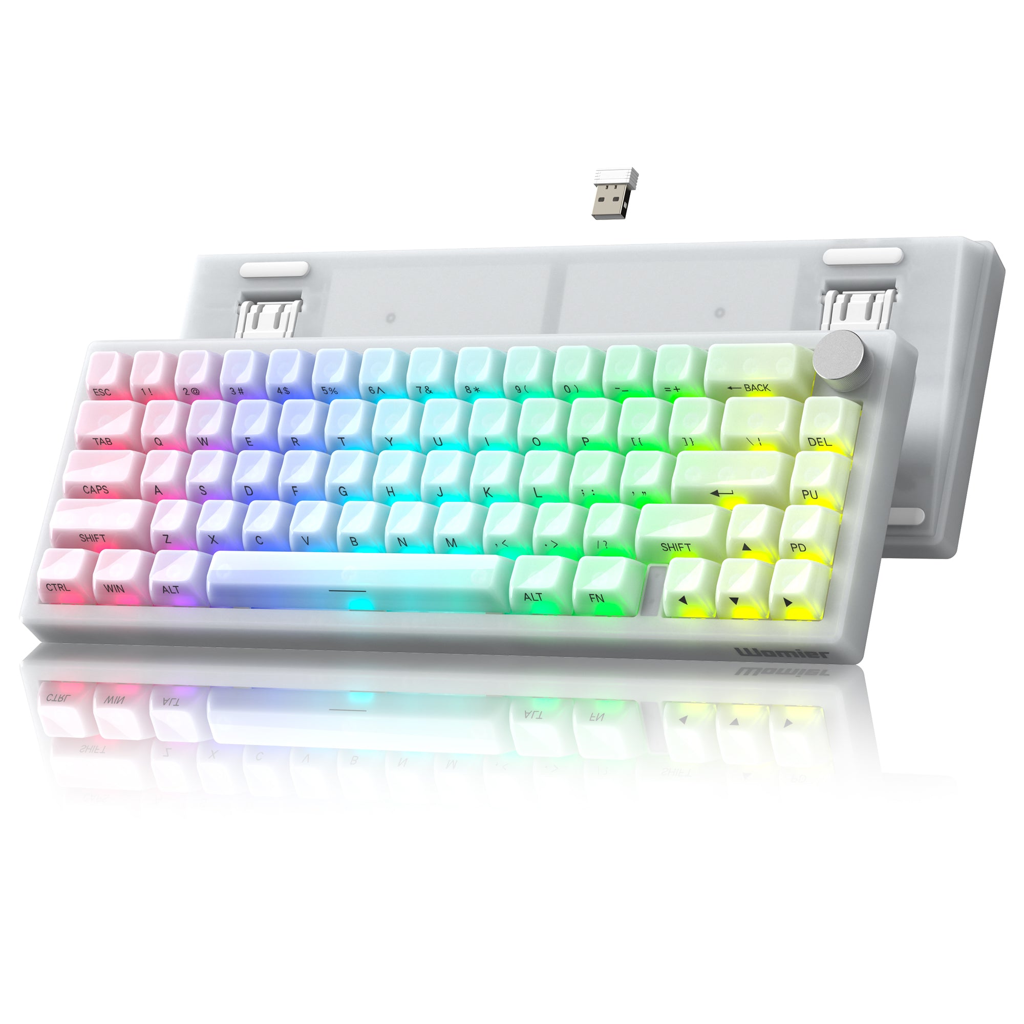 Womier Q61 V2 VIA Support 65% Wireless Mechanical Keyboard with Knob