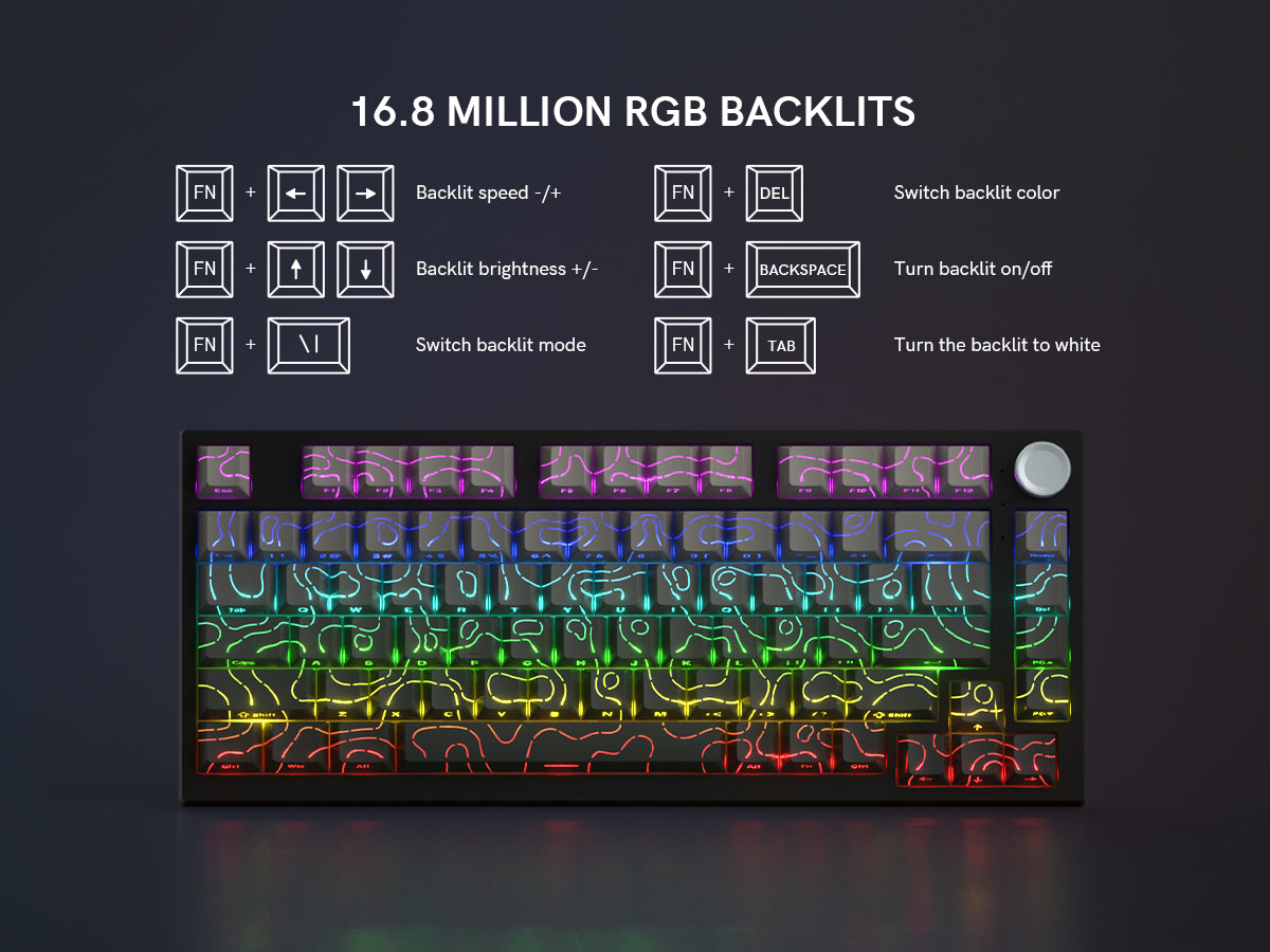 WK75 75% Wireless Mechanical Keyboard,  Hot Swappable Custom Gaming Keyboards
