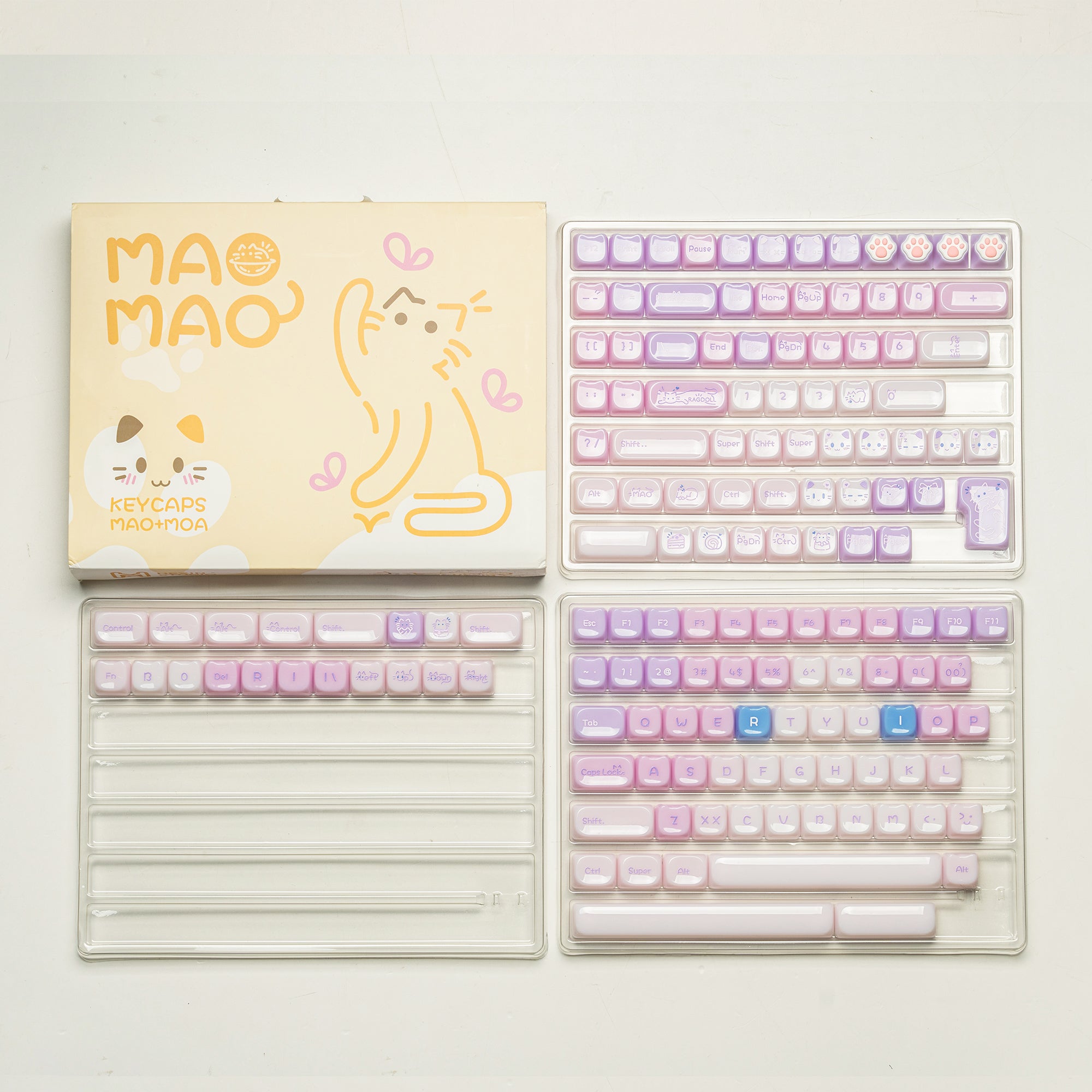 Womier Kittens Themed MOA+MAO Profile PC Keycap Set