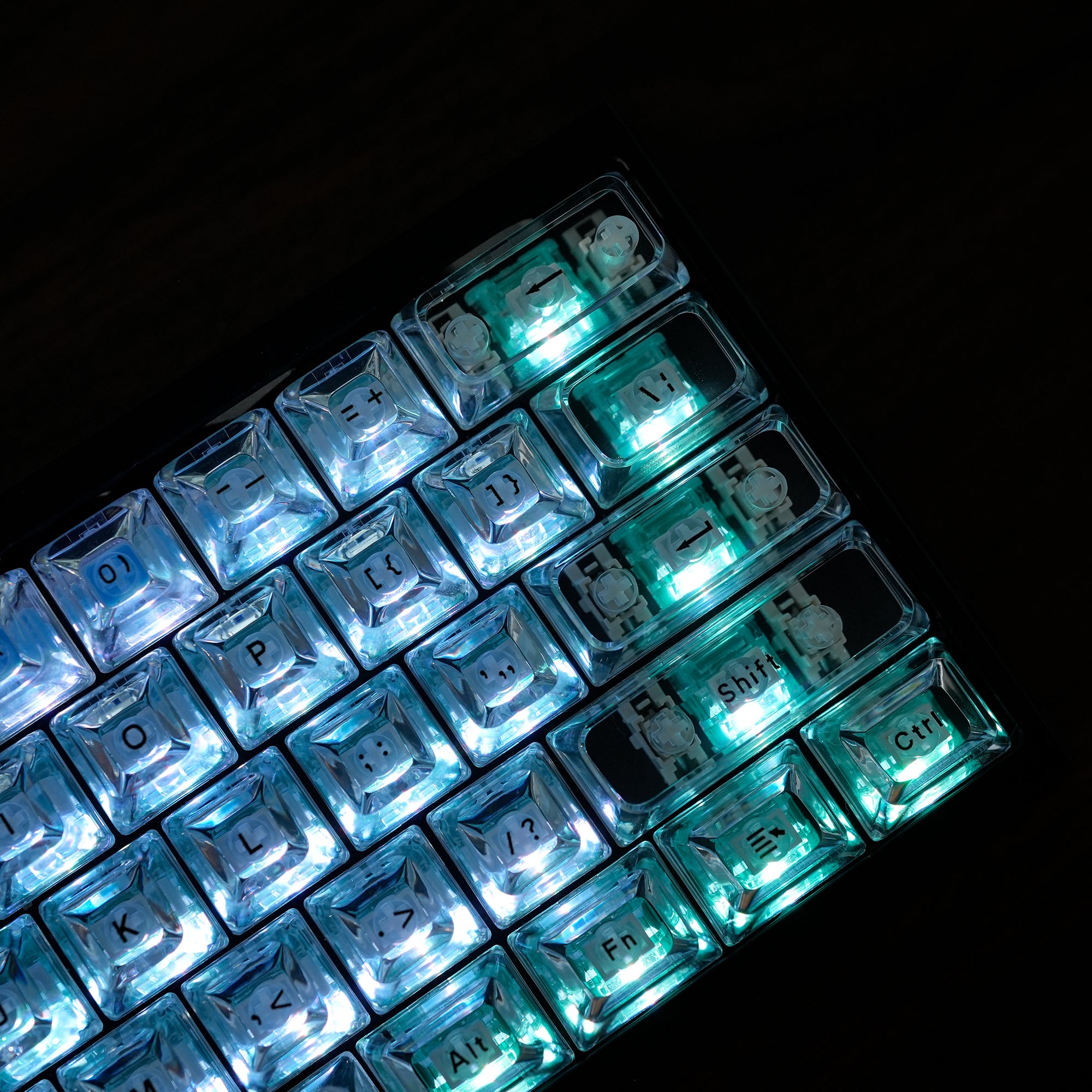Ice Cube Clear Keycaps - Crystal Ice Keycaps Set for Mechanical Keyboard