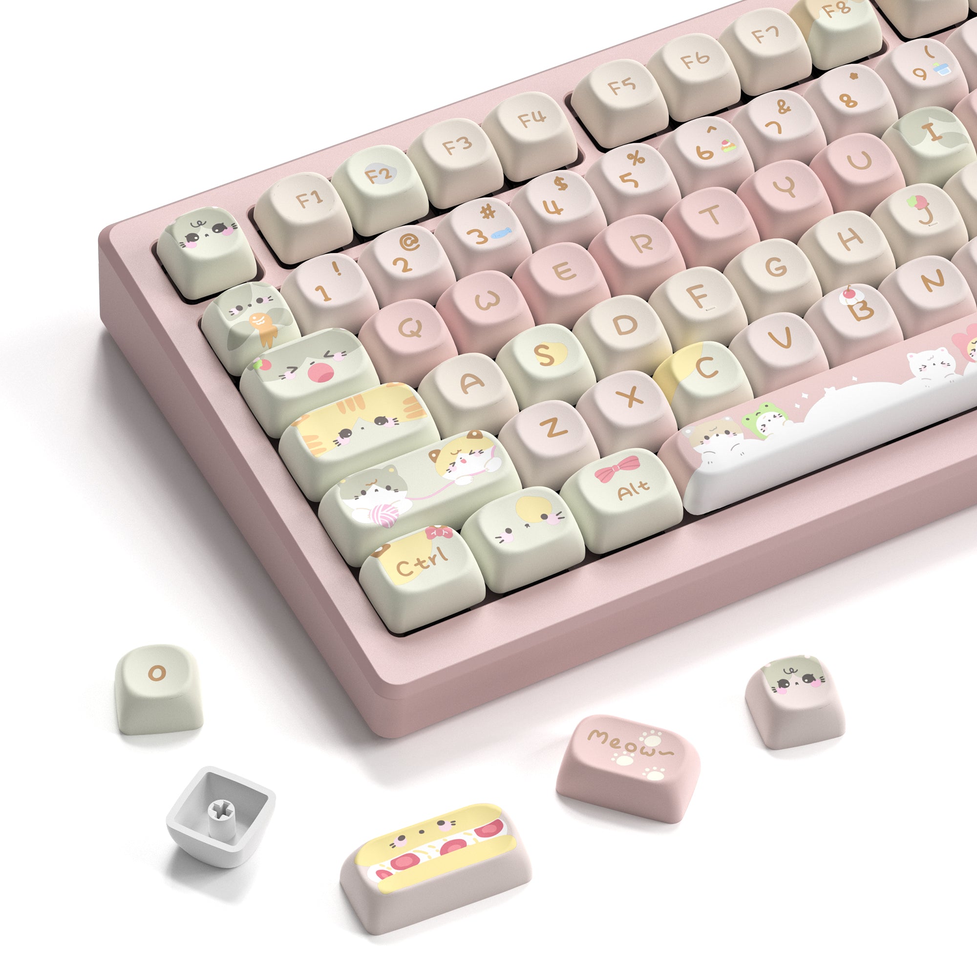 Womier Meow MOA Profile Dye-Sublimation PBT Keycap Set