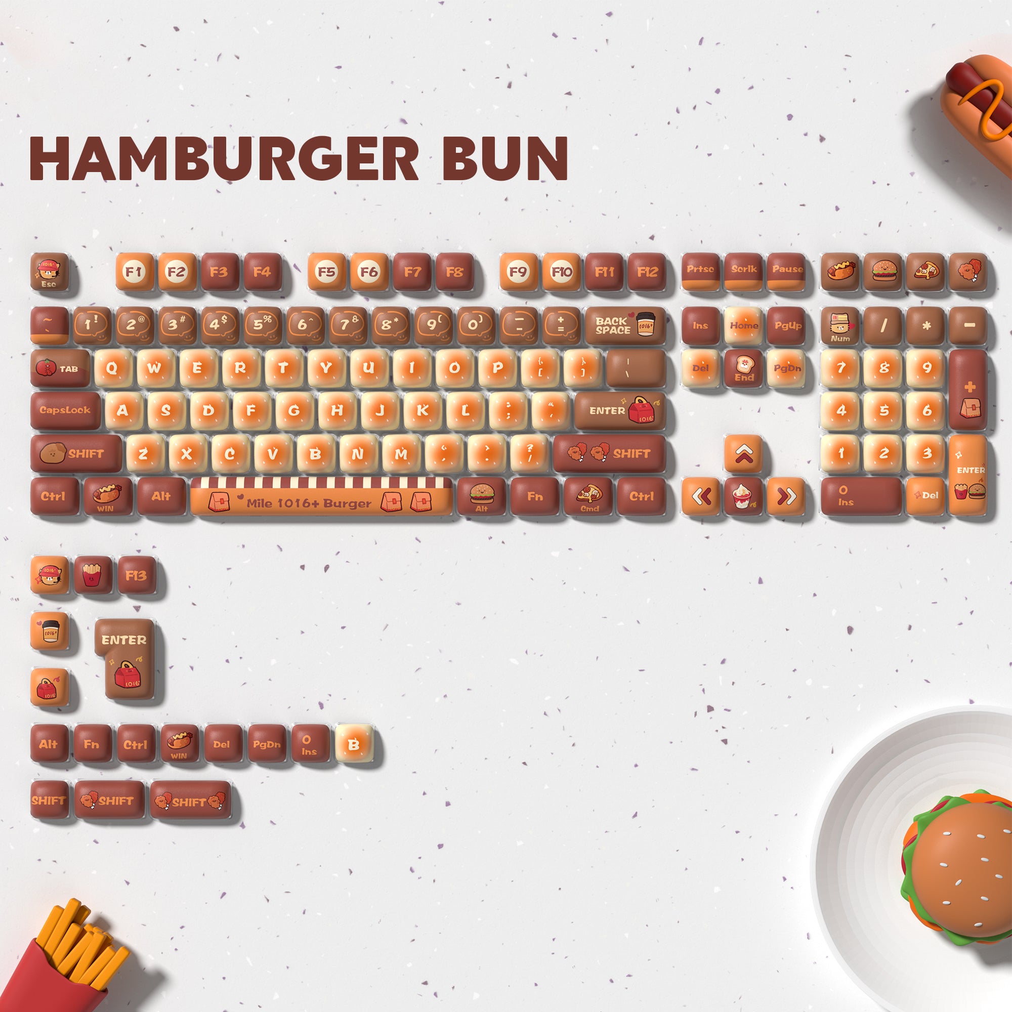 Womier Pudding Bun MOG Profile Dye-Sublimation PBT Keycap Set