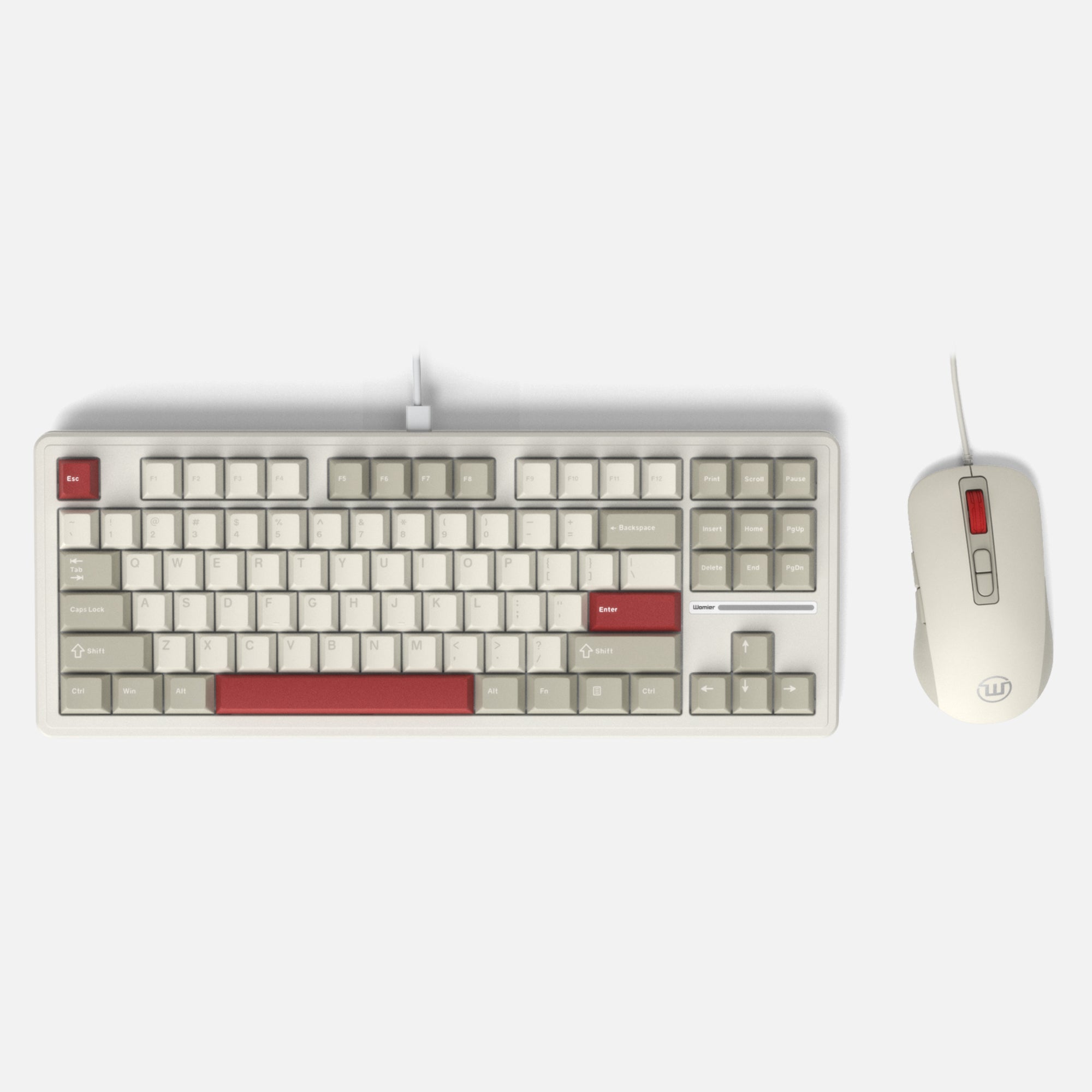 Womier M87 Nostalgia TKL Wired Keyboard and Mouse Combo Retro Grey
