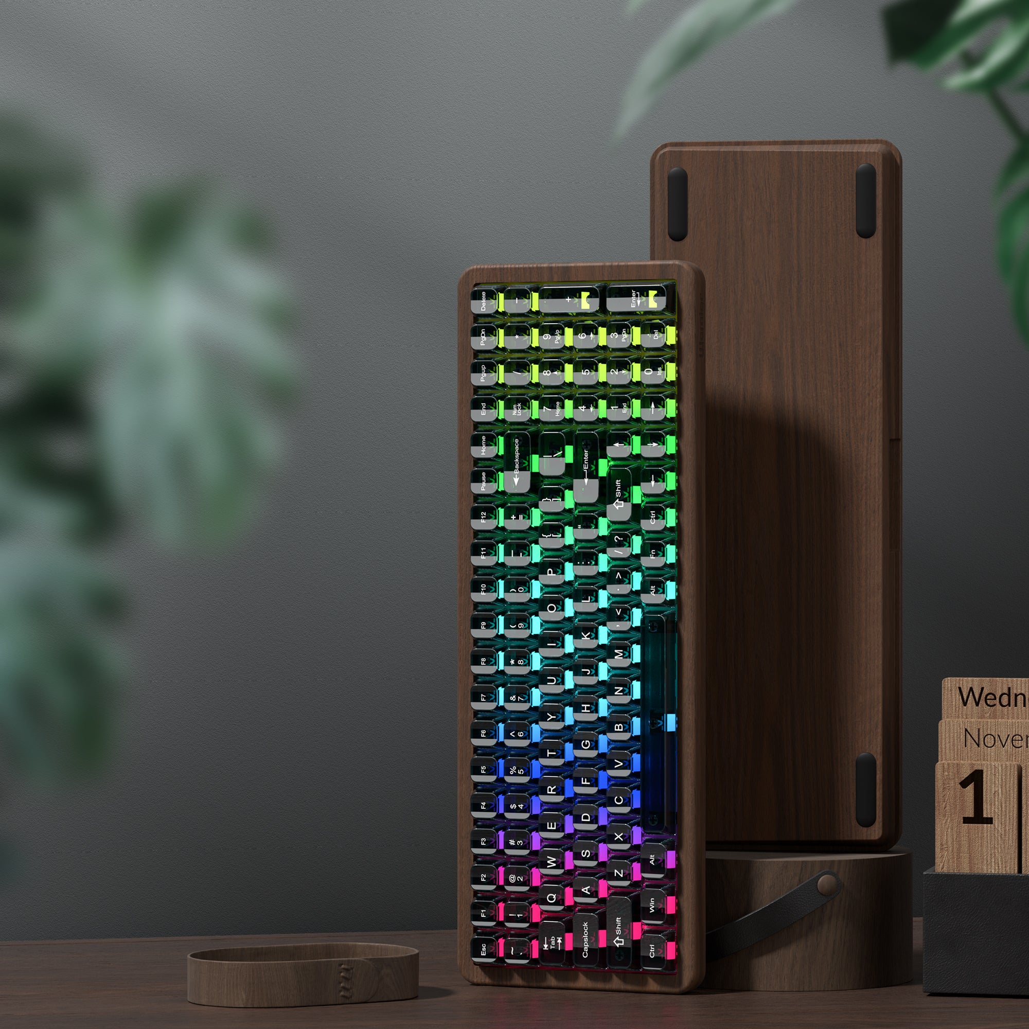 Womier WD99 Full-Size VIA Support Wireless Wooden Keyboard