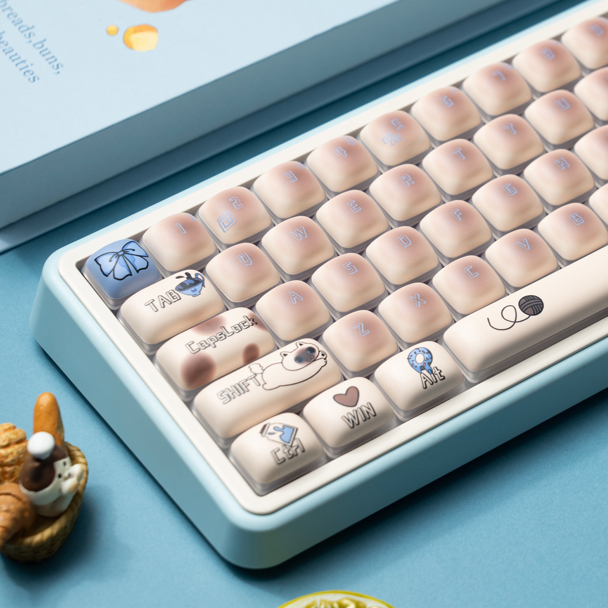 Womier Pudding Bun MOG Profile Dye-Sublimation PBT Keycap Set