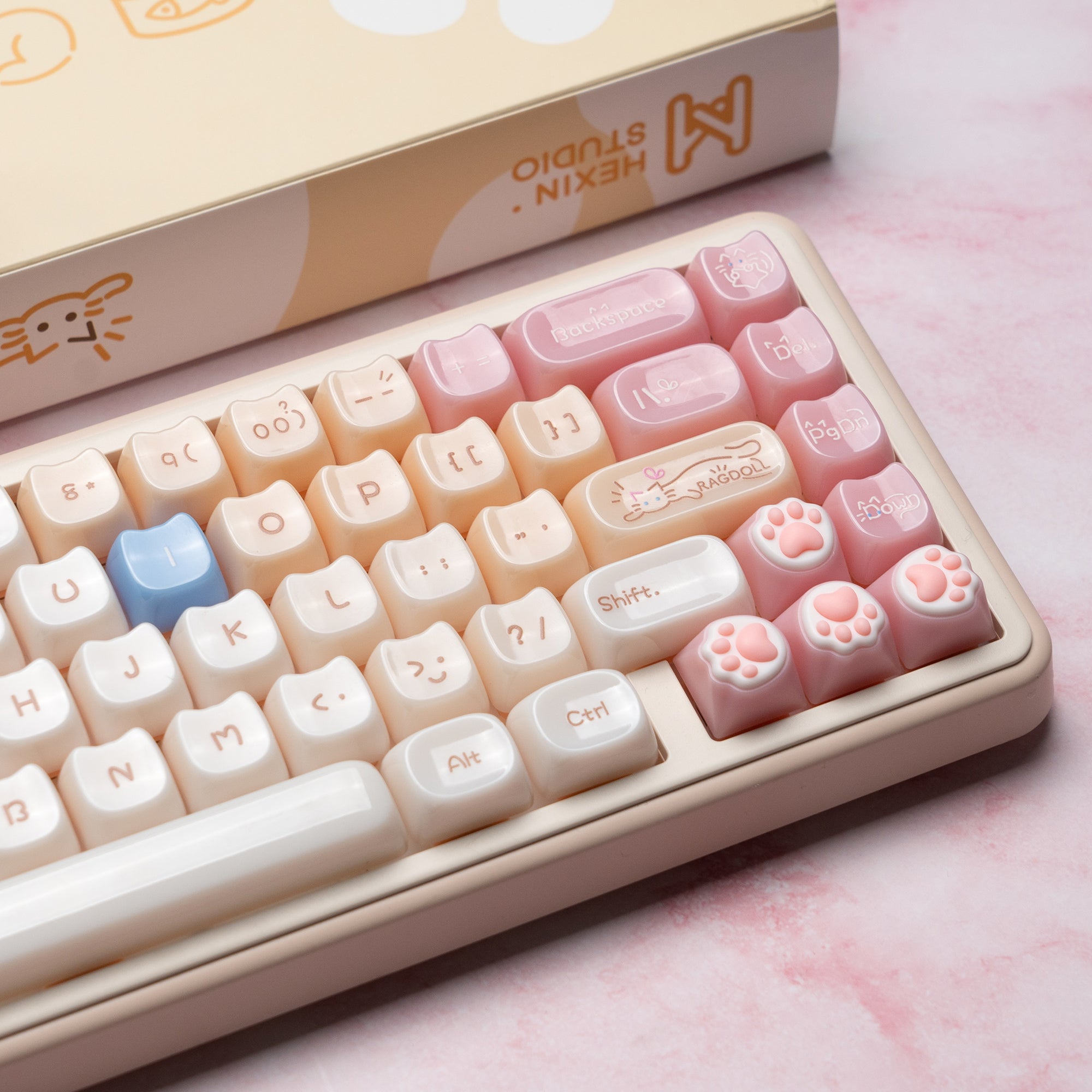 Womier Kittens Themed MOA+MAO Profile PC Keycap Set