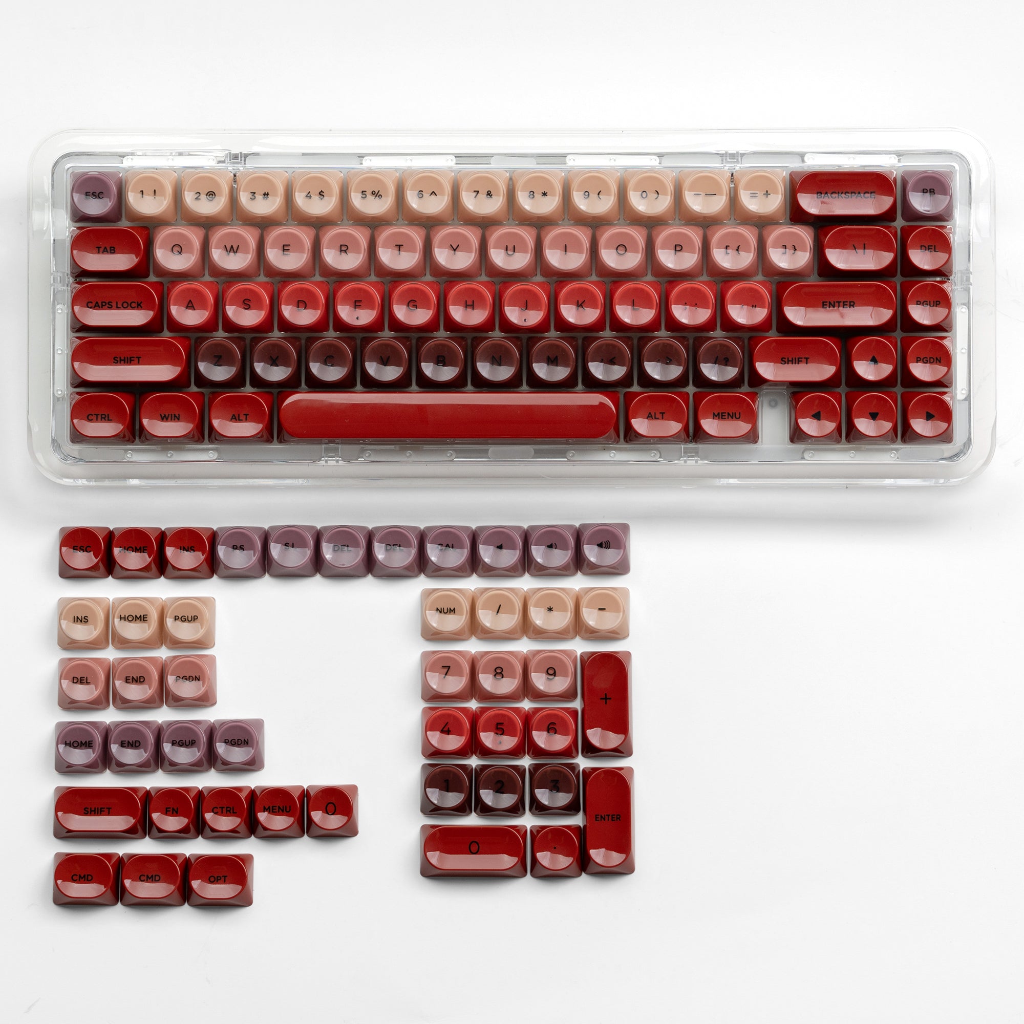 Womier Foundation/Lipstick 132-Key MOA Profile Translucent PBT+PC Keycap Set