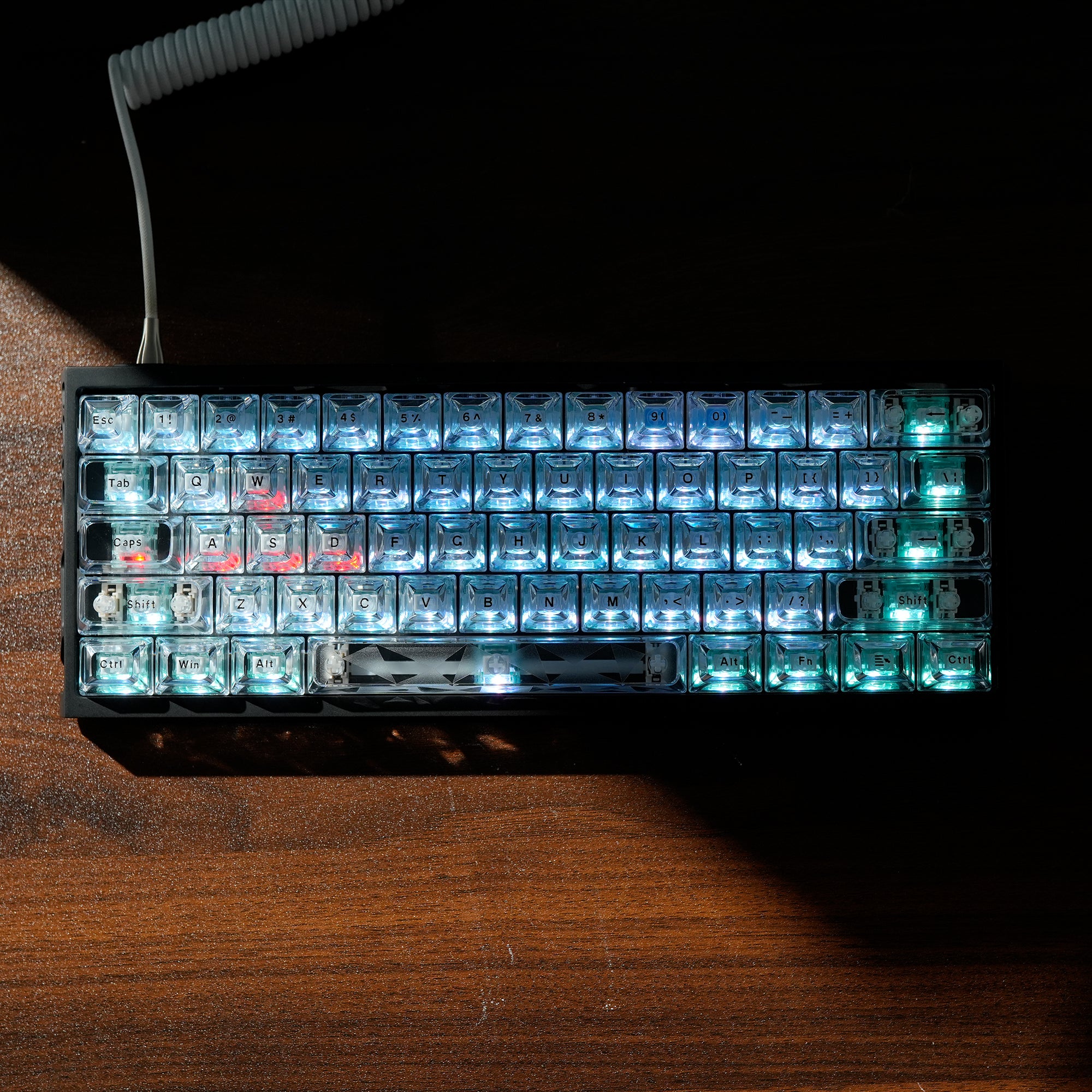 Ice Cube Clear Keycaps - Crystal Ice Keycaps Set for Mechanical Keyboard